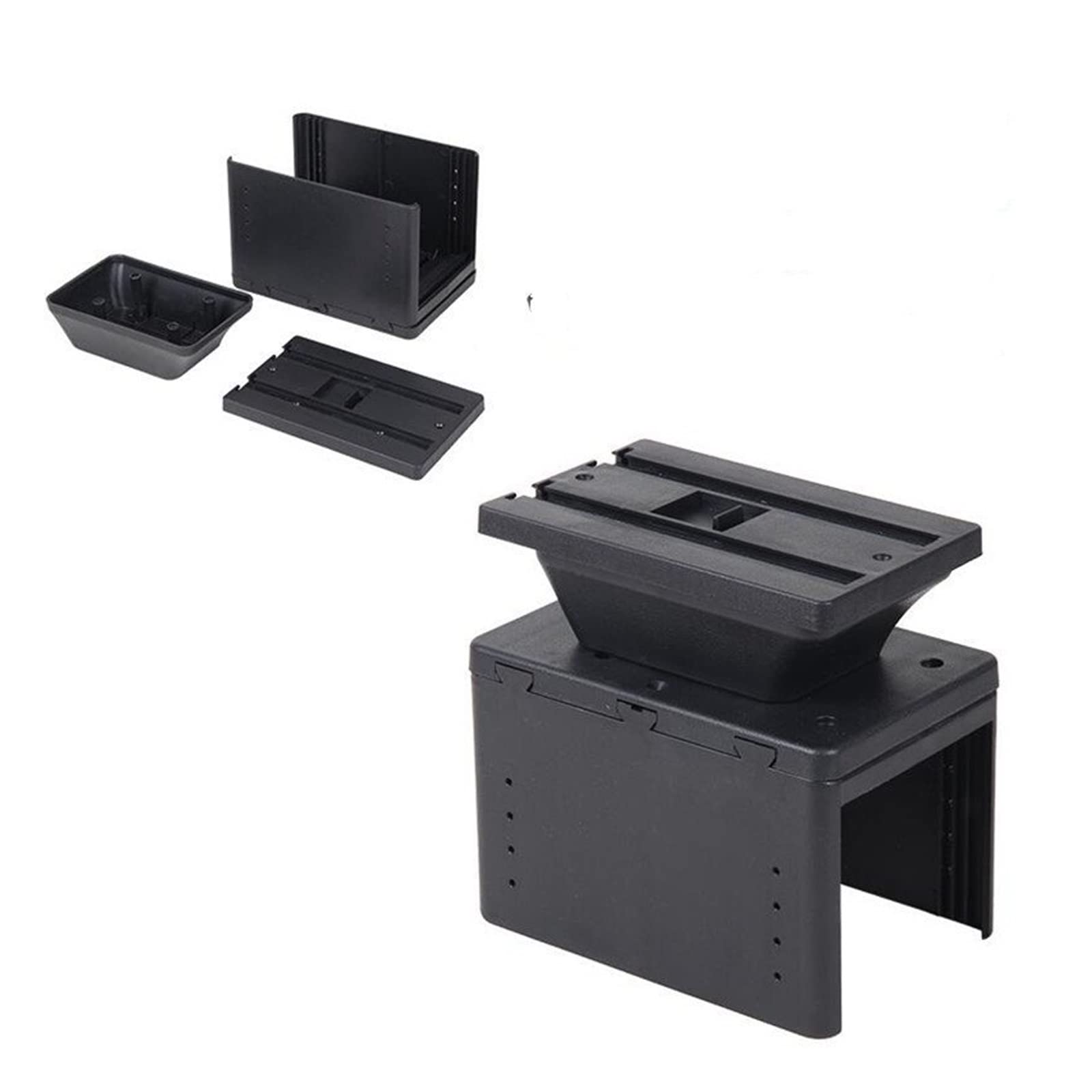 Handschuhfach Aufbewahrung Für Citroen C3 Armlehnenbox Central Store Content Box Dekorationsartikel Zubehör Mit USB-Schnittstelle Mittelkonsole Aufbewahrungsbox(Black base only) von DZSHONGXINSM