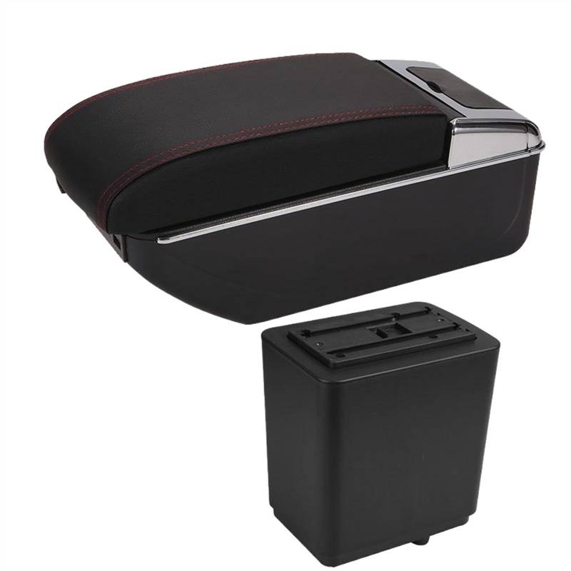 Handschuhfach Aufbewahrung Für Citroen Für Berlingo Armlehne Nachrüstteile Auto Armlehne Aufbewahrungsbox Autozubehör Lade USB Mittelkonsole Aufbewahrungsbox(B Black red 7USB) von DZSHONGXINSM