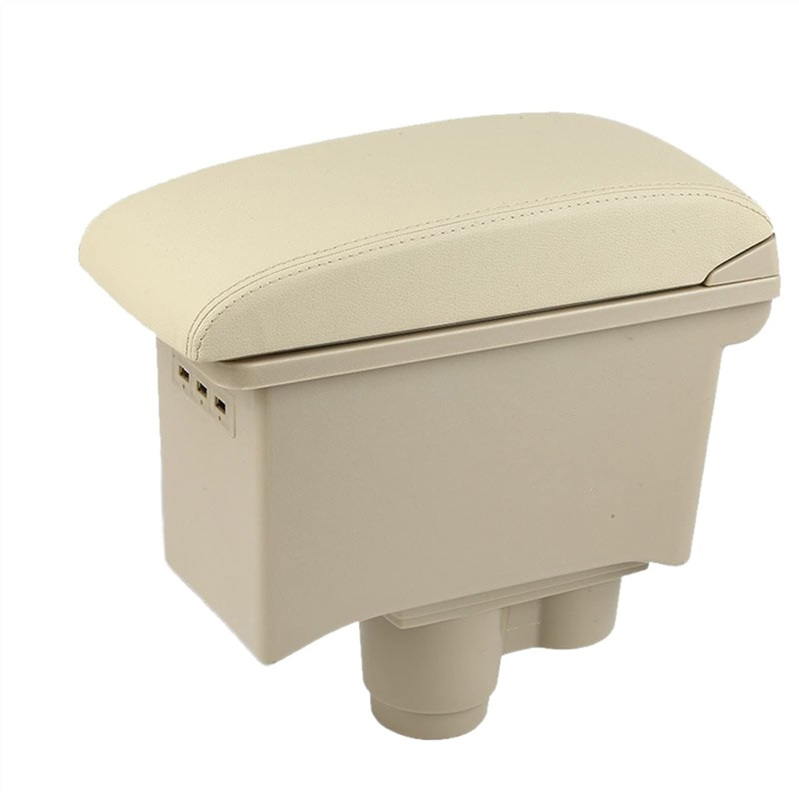 Handschuhfach Aufbewahrung Für Dacia Für Duster Auto Armlehnenbox 2019-2022 Mittelkonsole Aufbewahrungsbox Dekoration Zubehör Leder Mittelkonsole Aufbewahrungsbox(A4 Beige leather) von DZSHONGXINSM