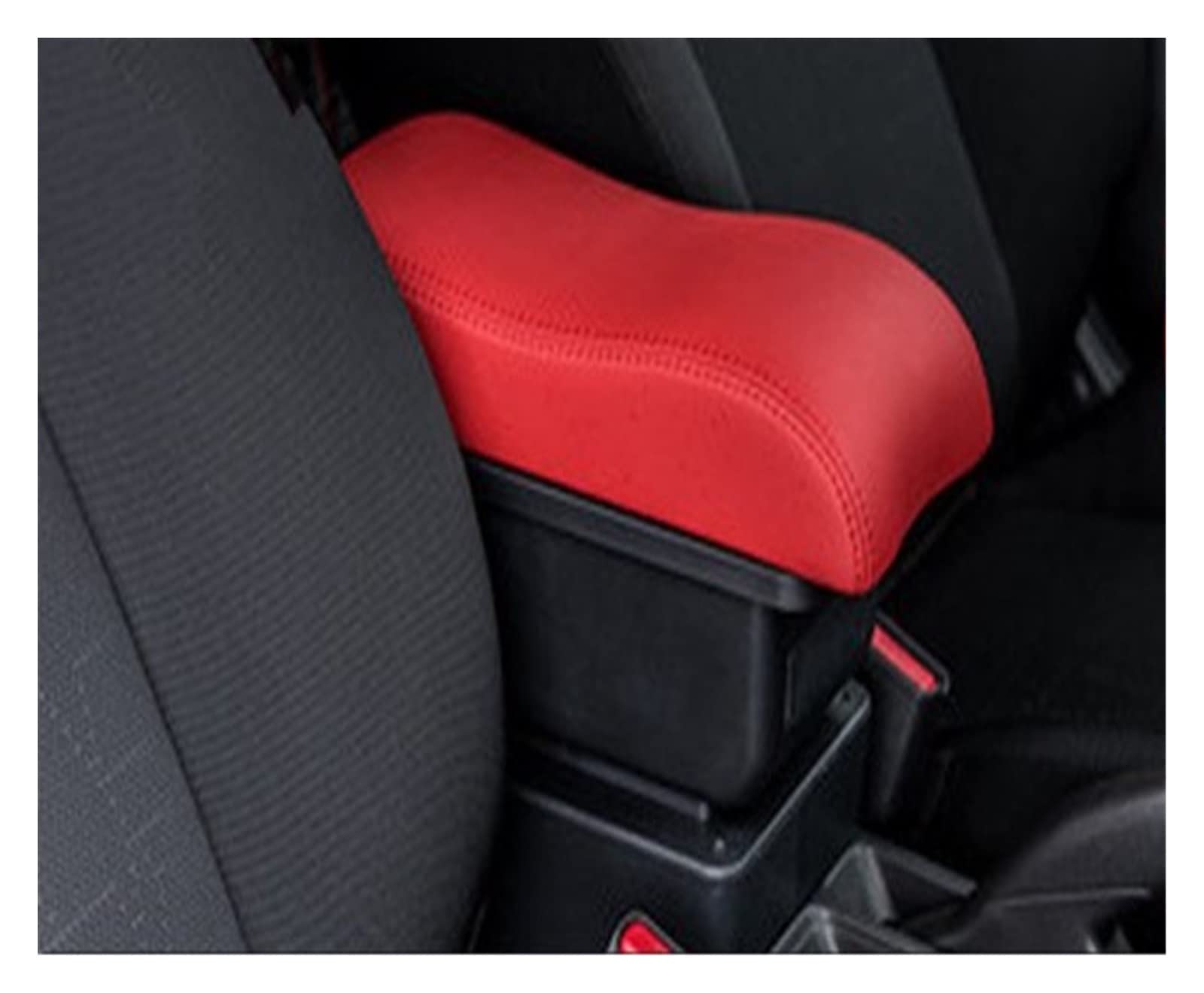 Handschuhfach Aufbewahrung Für KIA Für RIO Armlehne Für KIA Für STONIC Armlehnenbox Nachrüstteile Car Center Storage Autozubehör 2015-2021 Mittelkonsole Aufbewahrungsbox(A style Red lid) von DZSHONGXINSM