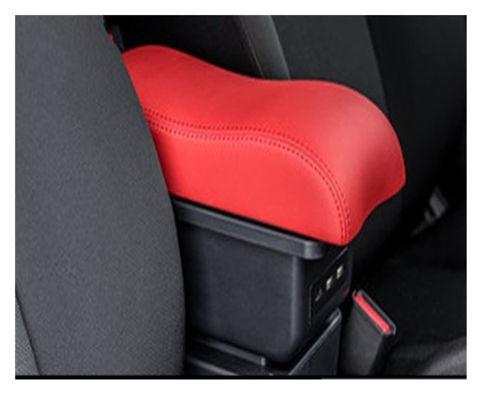 Handschuhfach Aufbewahrung Für KIA Für RIO Armlehne Für KIA Für STONIC Armlehnenbox Nachrüstteile Car Center Storage Autozubehör 2015-2021 Mittelkonsole Aufbewahrungsbox(B style Red lid) von DZSHONGXINSM