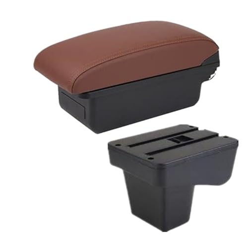 Handschuhfach Aufbewahrung Für Kia Für Stonic Car Armrest Central Storage Box Dedizierter Retrofit-Innenraum Autozubehör Mittelkonsole Aufbewahrungsbox(A brown No USB) von DZSHONGXINSM