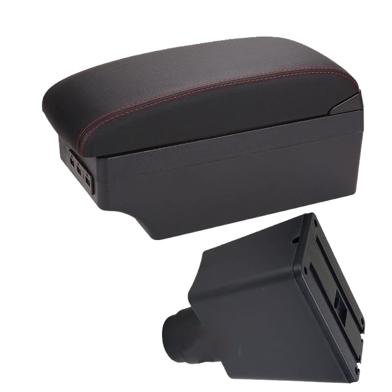 Handschuhfach Aufbewahrung Für Logan 2 Armlehne Für Sandero 2 Auto Armlehnenbox Innen Spezielle Nachrüstteile Zubehör Center Aufbewahrungsbox Mittelkonsole Aufbewahrungsbox(A Black red 7USB) von DZSHONGXINSM