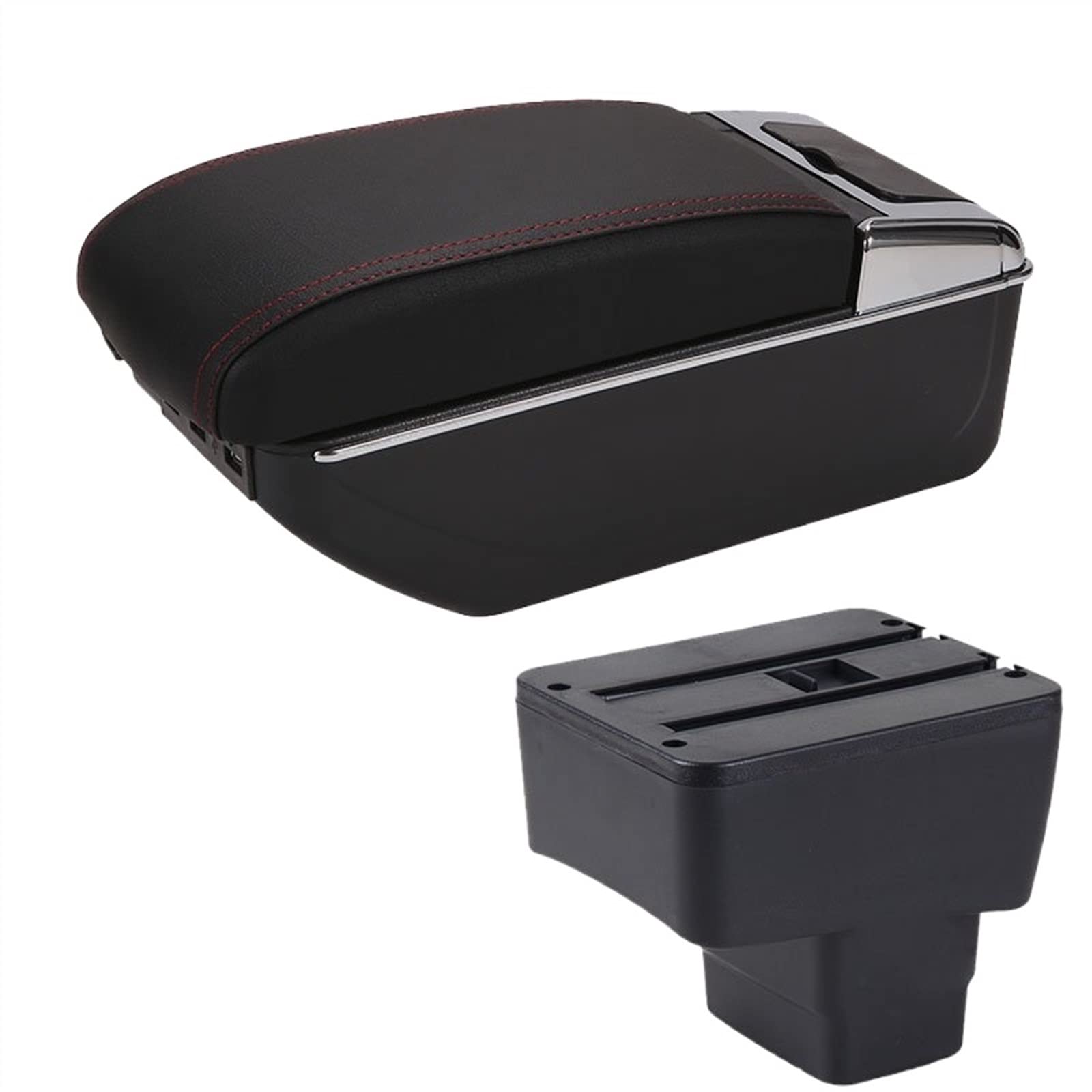 Handschuhfach Aufbewahrung Für Mazda CX-3 Armlehne Nachrüstung Für Mazda 2 Skyactiv Version CX3 CX-3 Auto Armlehne Aufbewahrungsbox Autozubehör Aufladen Mit USB Mittelkonsole Aufbewahrungsbox(A Black von DZSHONGXINSM