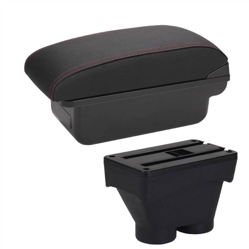 Handschuhfach Aufbewahrung Für Peugeot 208 Armlehnenbox Aufbewahrungsbox Autozubehör Nachrüstteile Innendetails Autohalter Aschenbecher 2012-2018 Mittelkonsole Aufbewahrungsbox(C Black red NO USB) von DZSHONGXINSM