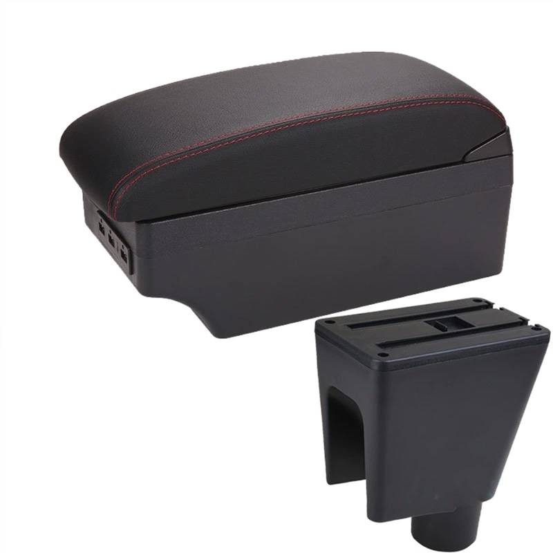 Handschuhfach Aufbewahrung Für Spark 3 Armlehnenbox Für Spark III Für Aveo T200 Konsole Aufbewahrungsbox Dekoration Autozubehör Innenteil Mittelkonsole Aufbewahrungsbox(A Black red 7USB) von DZSHONGXINSM