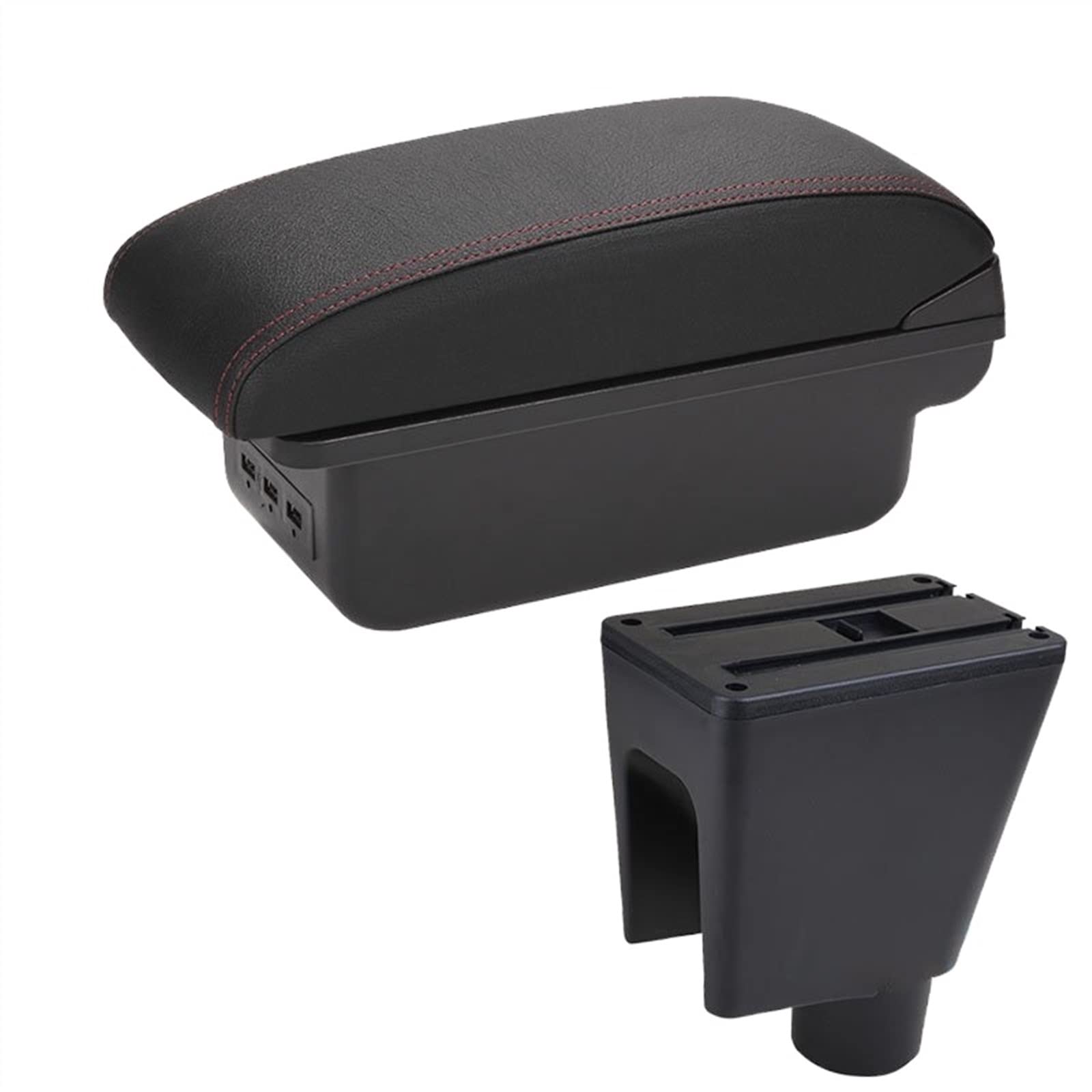 Handschuhfach Aufbewahrung Für Spark 3 Armlehnenbox Für Spark III Für Aveo T200 Konsole Aufbewahrungsbox Dekoration Autozubehör Innenteil Mittelkonsole Aufbewahrungsbox(B Black red 3USB) von DZSHONGXINSM