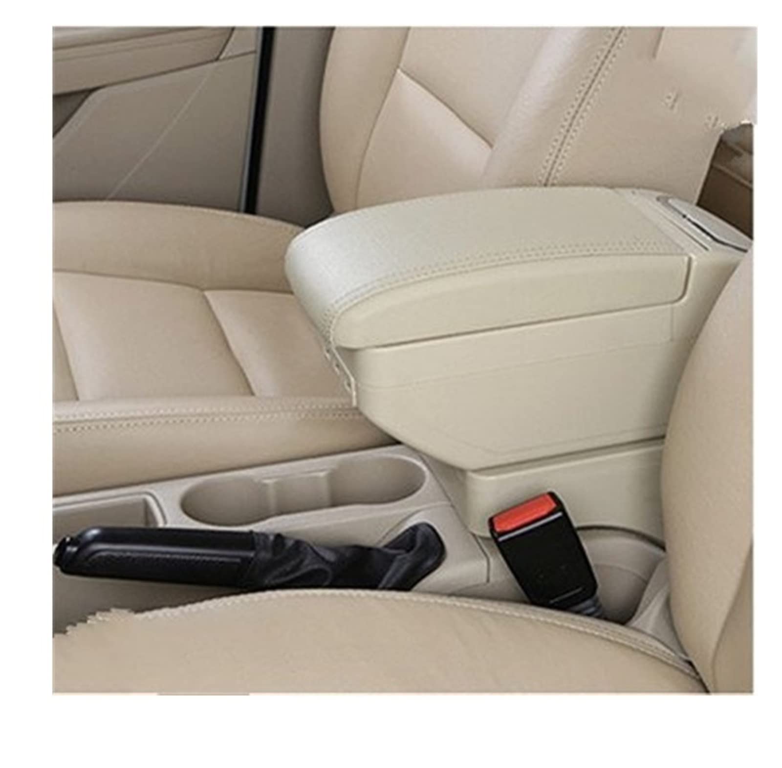 Handschuhfach Aufbewahrung Für Suzuki Für Ignis 2016-2021 Dual Layer Central Store Content Produkte Innen Armlehne Aufbewahrungsbox Mittelkonsole Aufbewahrungsbox(E Beige 9 USB) von DZSHONGXINSM