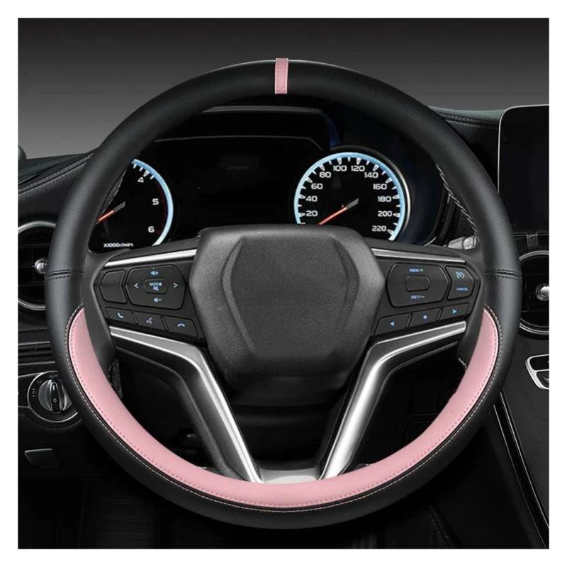 Lenkrad Bezug Auto Lenkrad Abdeckung Leder Auto Zubehör Geeignet Für Isuzu Für D-Max Für MU-X III 2020-2023 Lenkradabdeckung(PINK) von DZSHONGXINSM