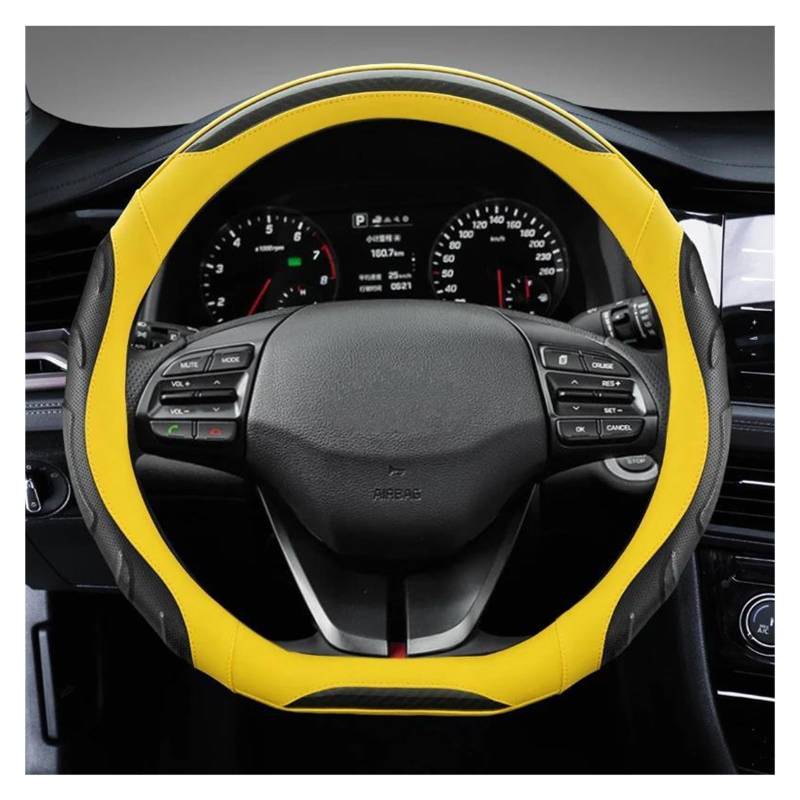 Lenkrad Bezug Auto Lenkrad Abdeckungen 38cm Für Hyundai i30 Für Creta Für Kona i40 Für Palisade Auto Zubehör Lenkradabdeckung(Yellow D) von DZSHONGXINSM