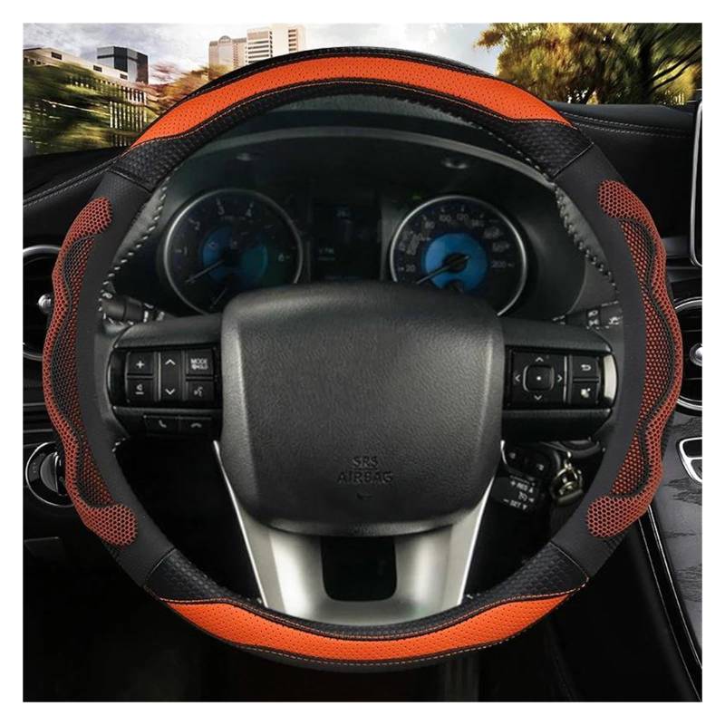 Lenkrad Bezug Mikrofaser Leder Auto Lenkrad Abdeckung Für Toyota Für Fortuner 2016-2019 2021 2022 Für Hilux 2015-2020 2022 Lenkradabdeckung(Orange) von DZSHONGXINSM