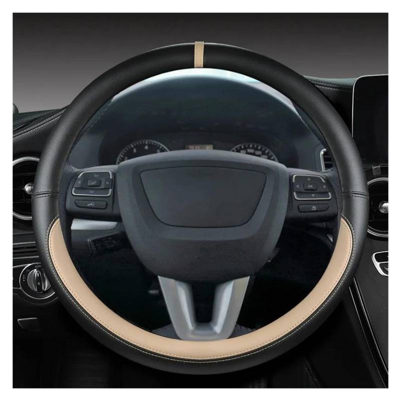 Lenkrad Bezug PU Leder Auto Lenkrad Abdeckung Für Seat Für Leon 5F Für Mk3 2013-2021 Für Ibiza 6J Für tarraco Lenkradabdeckung(BEIGE O) von DZSHONGXINSM