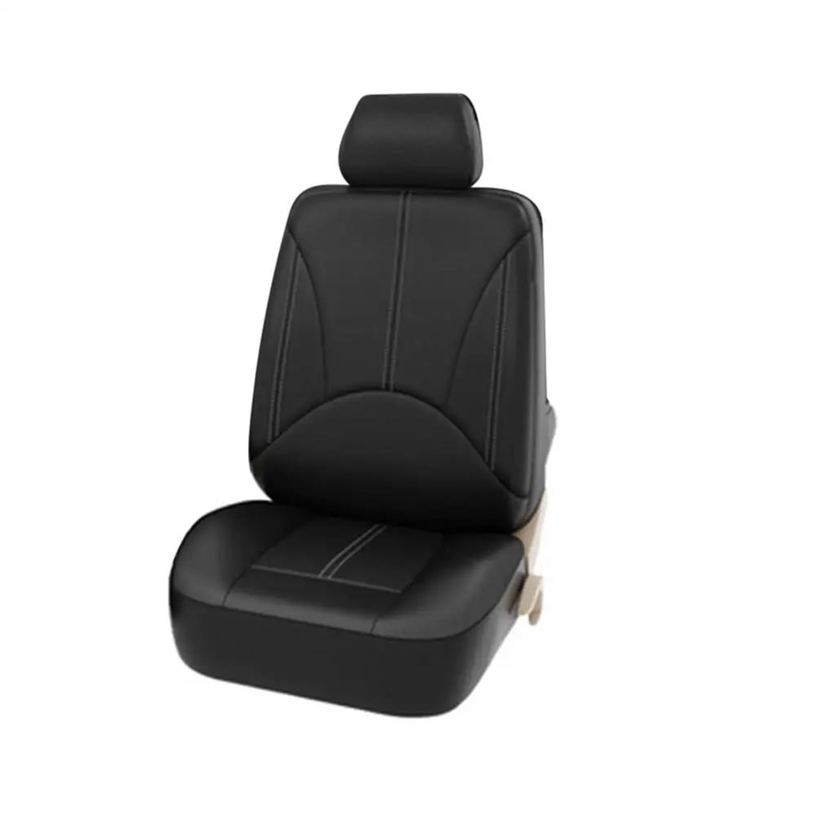 Sitzbezüge Auto PU-Leder-Autositzbezug-Kissen Für Peugeot Für 206 307 407 308 Autositzschutz Sitzbezügesets(1 seat black) von DZSHONGXINSM