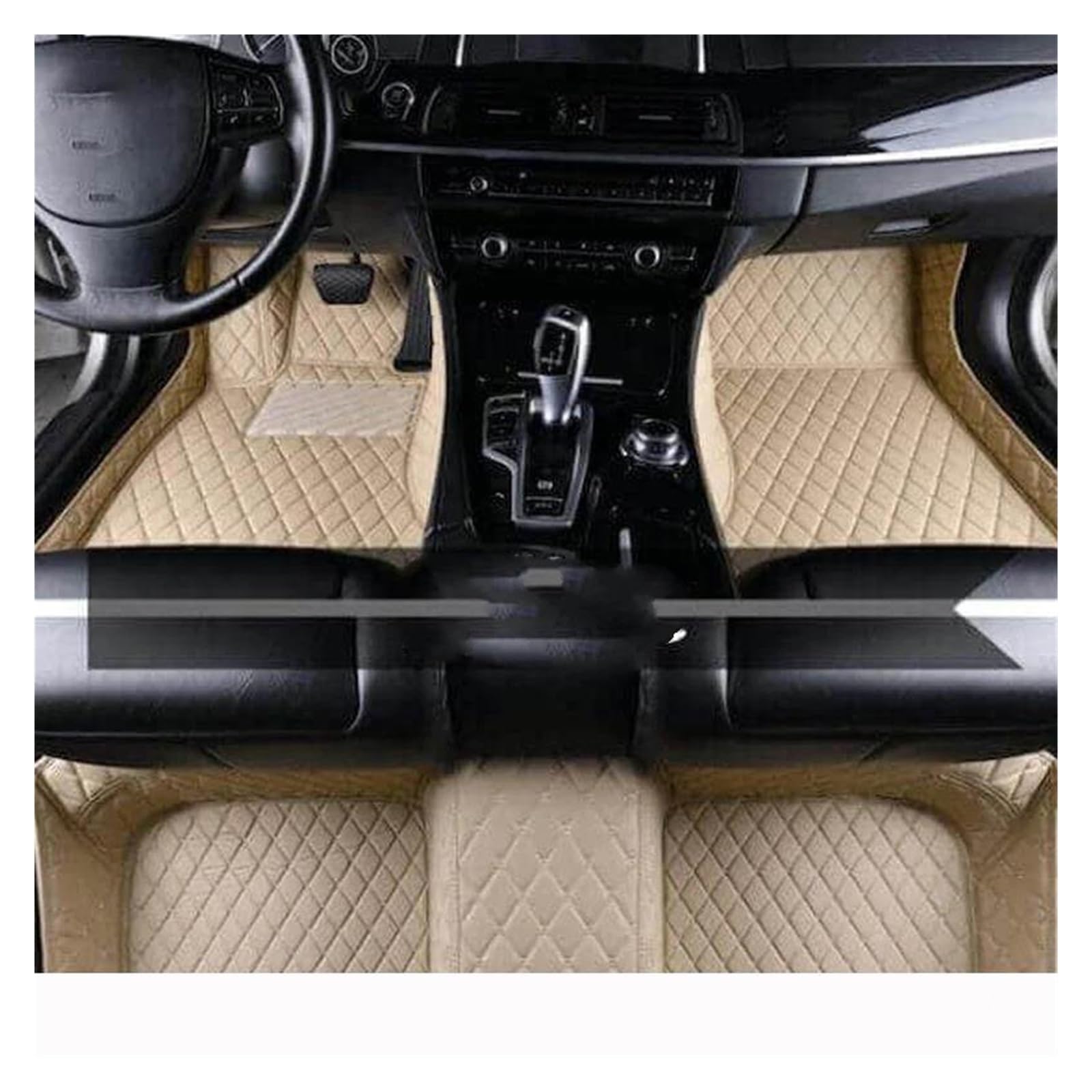 rutschfeste Fussmatten Auto-Fußmatten Für 7er-Serie Für E65 2001~2008 Ledermatten Teppiche Schutzpolster Autozubehör Innenteile Autoteppich(Beige) von DZSHONGXINSM