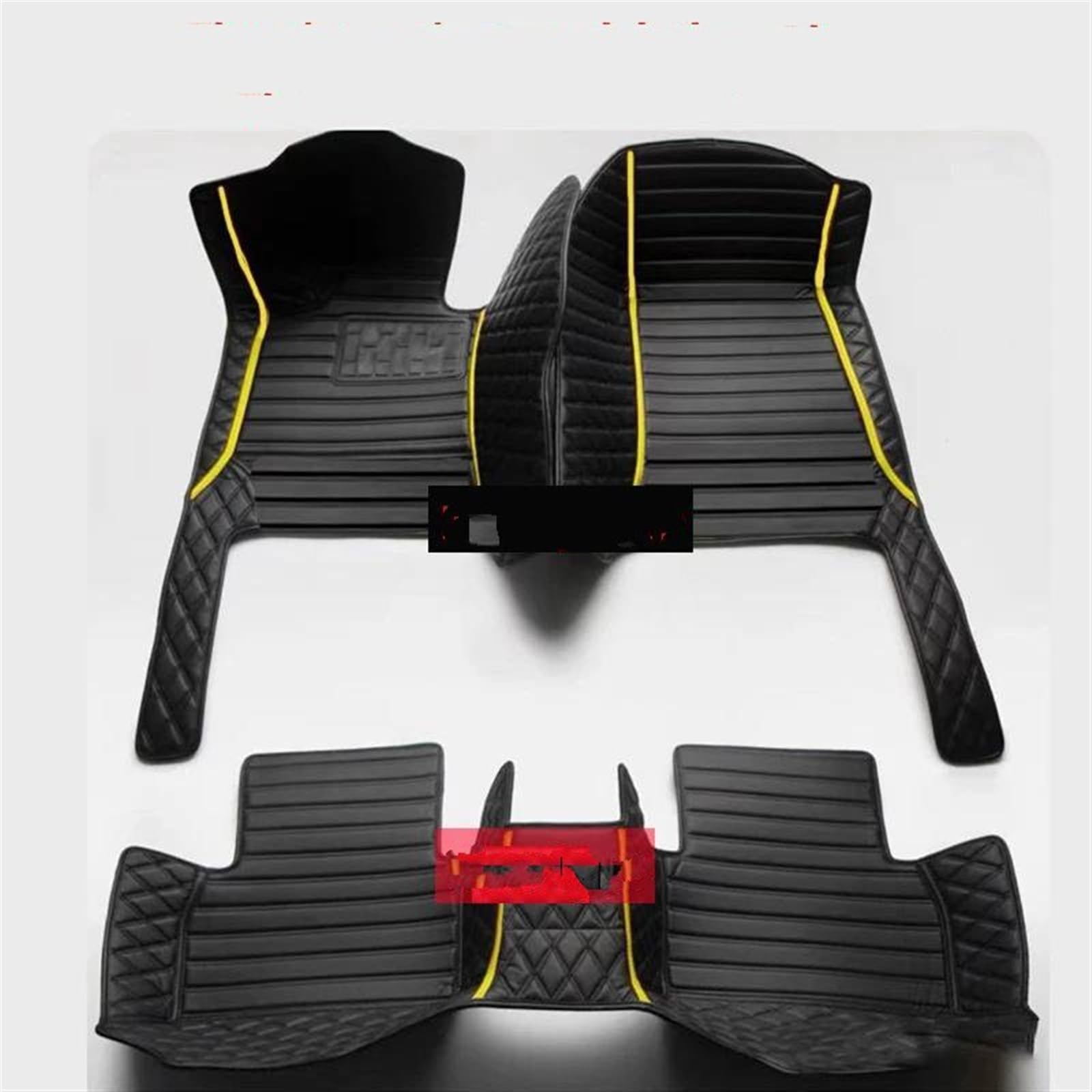 rutschfeste Fussmatten Teppiche Auto-Fußmatten Für Fit Für Jazz 2007 2006 2005 2004 Auto-Innenausstattung Styling Schutz wasserdichte Lederteppiche Dekoration Autoteppich(Black Yellow) von DZSHONGXINSM