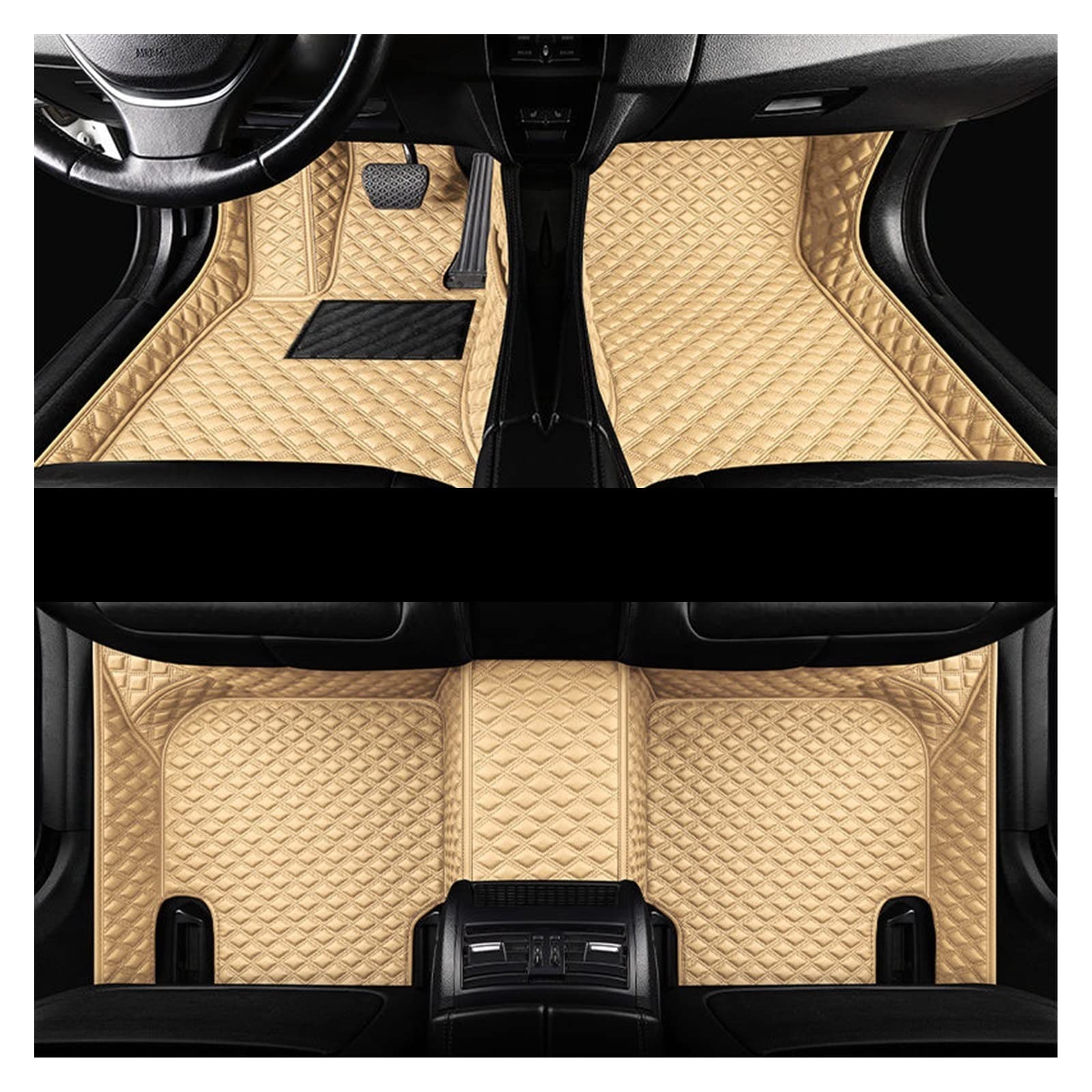 Auto Fussmatten Auto-Fußmatten Für F10 5er 2016 2015 2014 2013 2012 2011 2010 Auto-Innenausstattung Anti-Schmutz-Leder-Armaturenbrett Auto Matten(Beige) von DZSJHGFDD