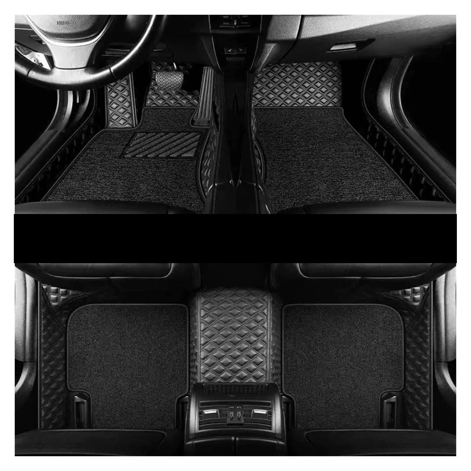 Auto Fussmatten Auto-Fußmatten Für Hyundai Für Tucson Für 3. 15-18 wasserdichte rutschfeste 3D-Teppiche Vorne Und Hinten Autoinnenraumteppiche Auto Matten(Black Double Layer) von DZSJHGFDD