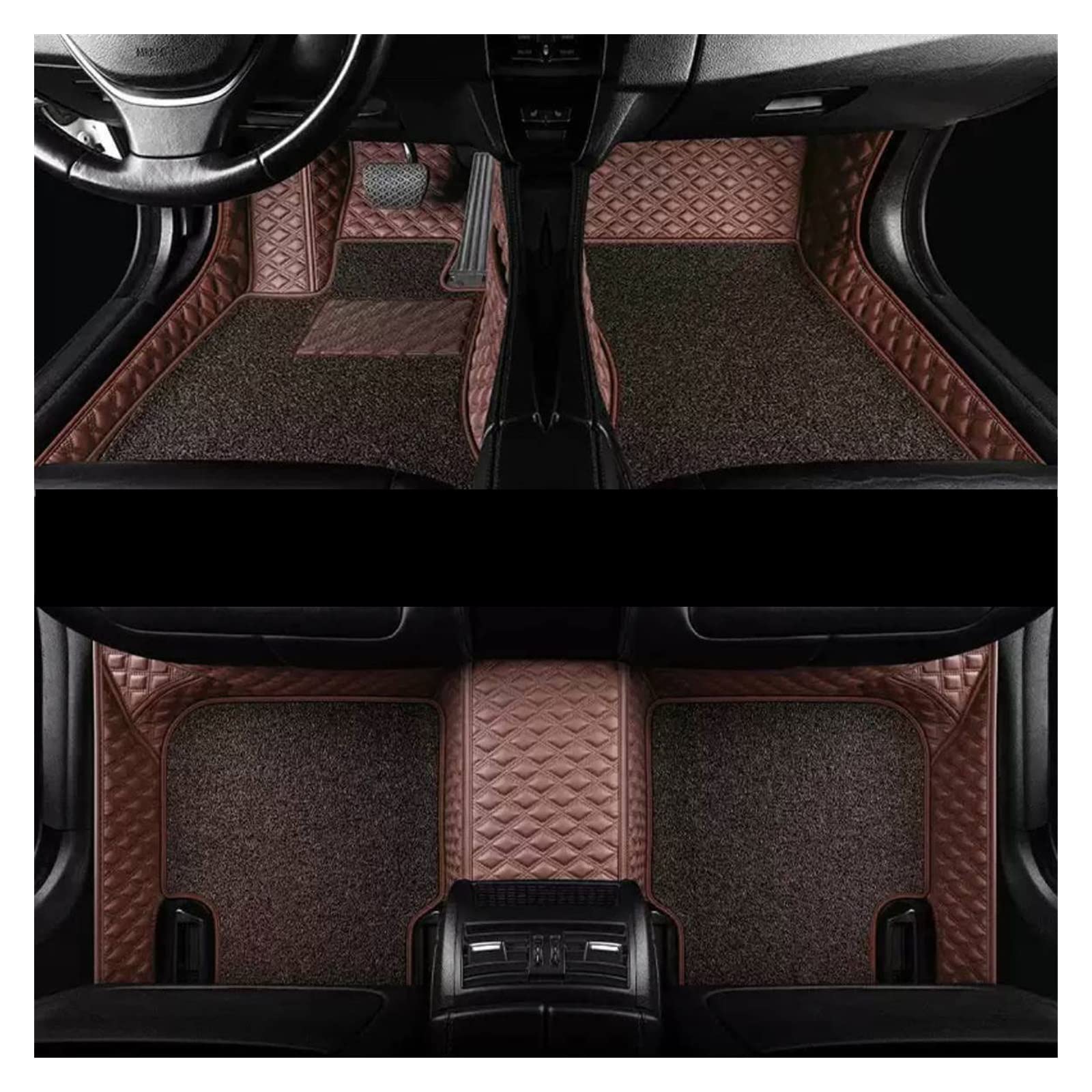 Auto Fussmatten Auto-Fußmatten Für Kia Für NIRO 2017 Teppiche wasserdichte Teppiche Custom Floor Liner Leder Auto Styling Abdeckungen Auto Matten(Coffee Double Layer) von DZSJHGFDD