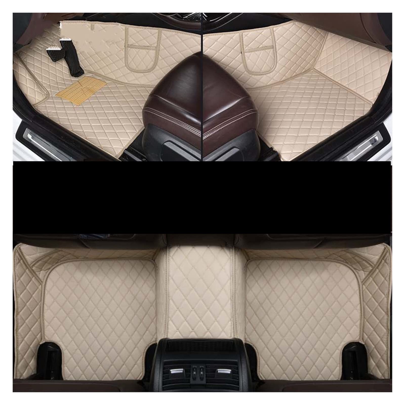 Auto Fussmatten Auto-Fußmatten Für VW Für Passat Für B5 Für B5.5 Für B6 Für B7 Für B8 Fuß Coche Zubehör Autoteppiche Auto Matten(Beige) von DZSJHGFDD