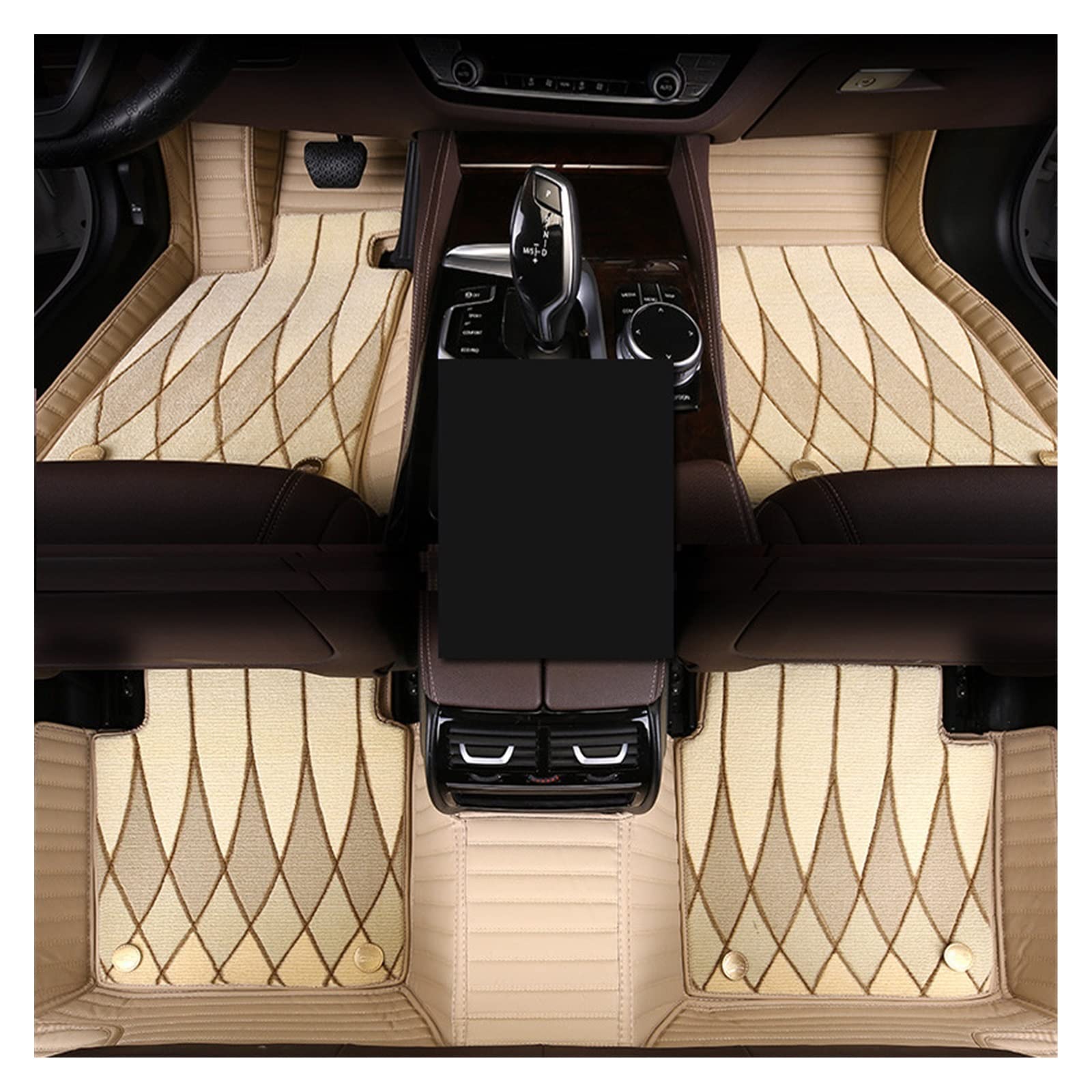 Auto Fussmatten Auto-Fußmatten-Set Für Mercedes Für W212 2009-2016 Zubehör Auto-Innenteppiche Teppiche Auto Matten(Beige) von DZSJHGFDD