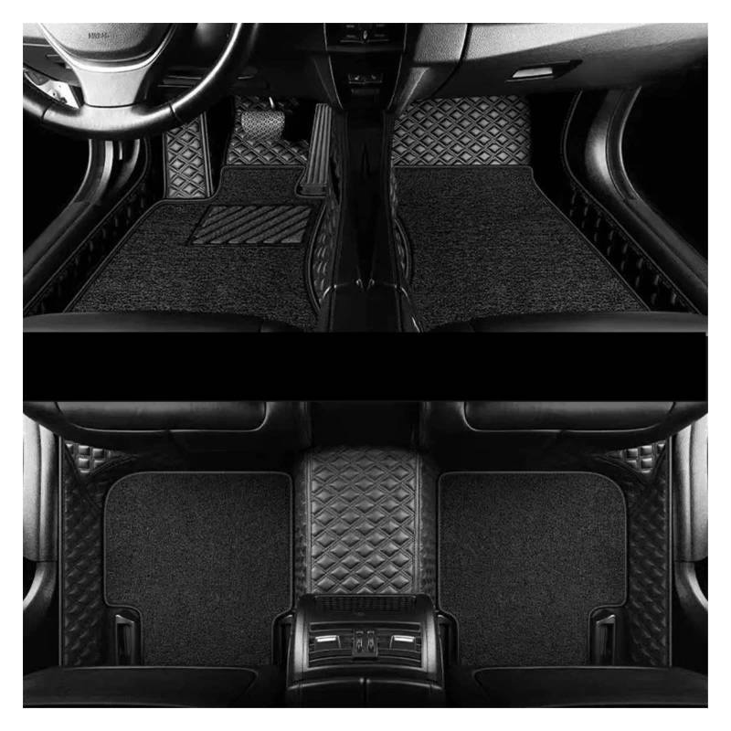 Auto Fussmatten Auto Fußpolster Teppiche Custom Auto Innendekoration Auto Fußmatten Für Peugeot 408 2014 2015 2016 2017 2018 2019 Auto Matten(Black Double) von DZSJHGFDD