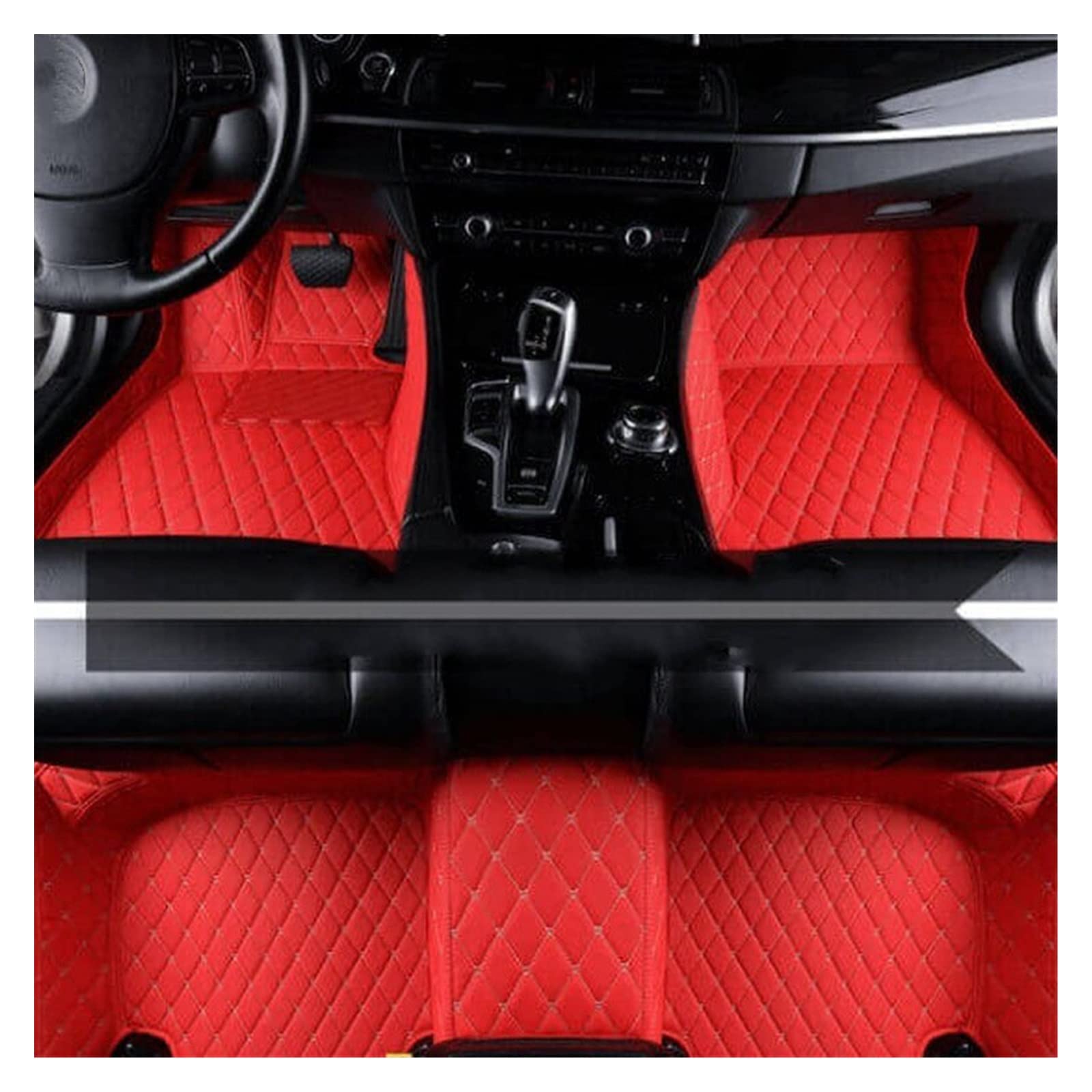 Auto Fussmatten Leder Auto Fußmatten Für FIAT Für Toro 2016 2017 2018 2019 2020 2021 2022 Auto Zubehör Leder Fußmatte Innenraum Auto Matten(Racing Red) von DZSJHGFDD