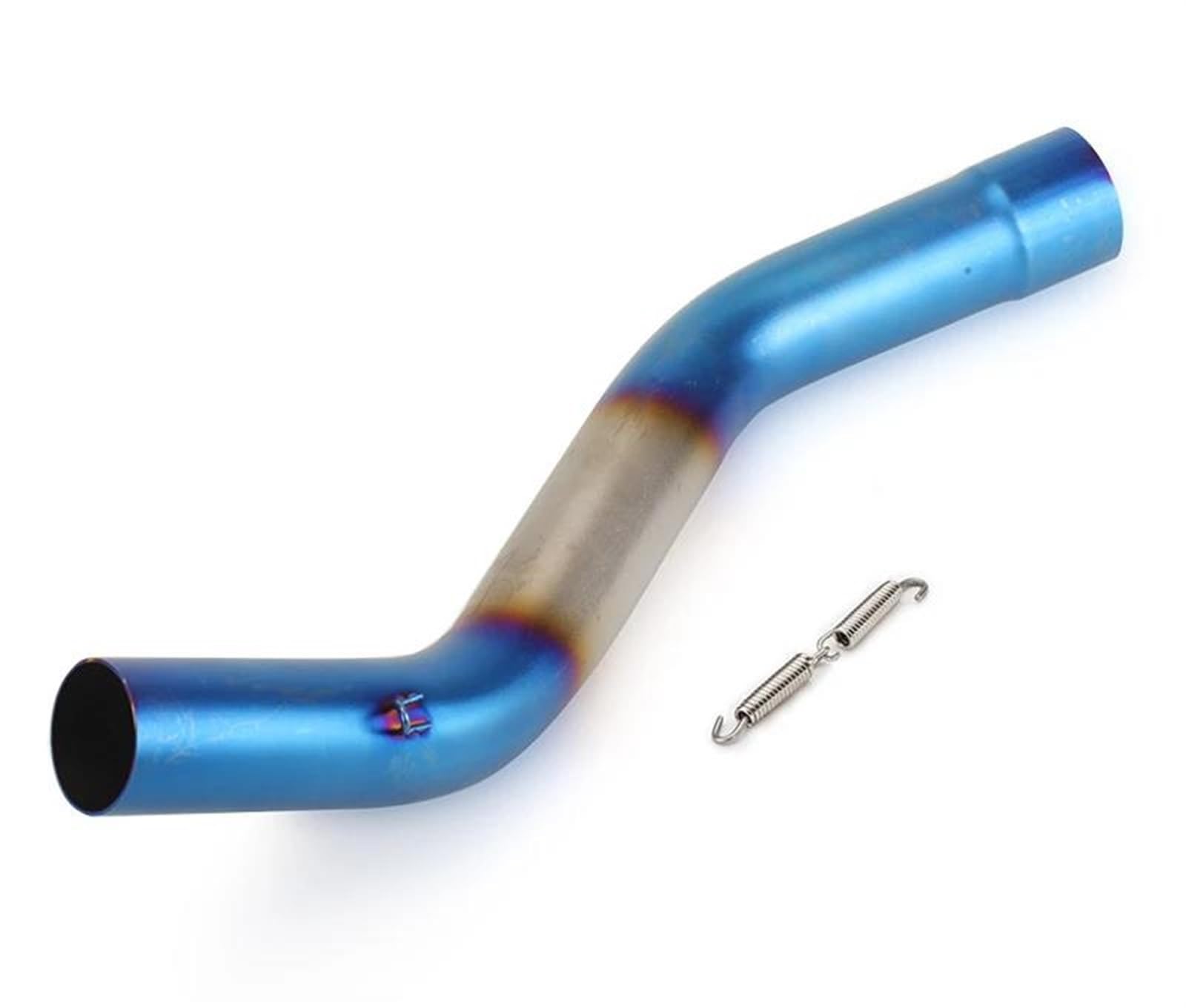 Auspuff für Motorräder Für KAWASAKI Für Ninja ZX-10R ZX10R Für ZX 10R 2009-2020 Motorradauspuff Mid Link Pipe Slip On Moto Auspuffrohr(Blau) von DZSJUNCHENSM