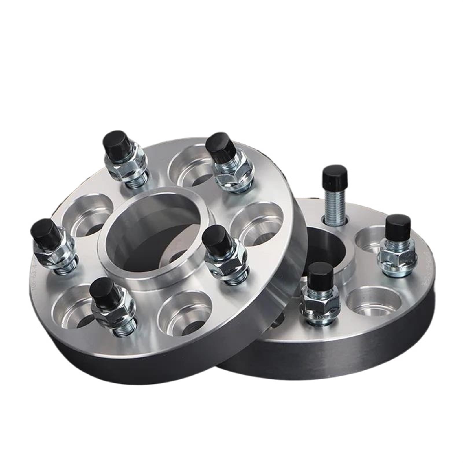 Adapterplatten 2 Stück 15–60 Mm PCD 5 X 108 CB 63,4 Mm Spurverbreiterungs-Adapterflansch 5 Lug Für Focus Für Windstar Für T-Bird Distanzscheibe Räder(Silber,25mm) von DZSLLOOI