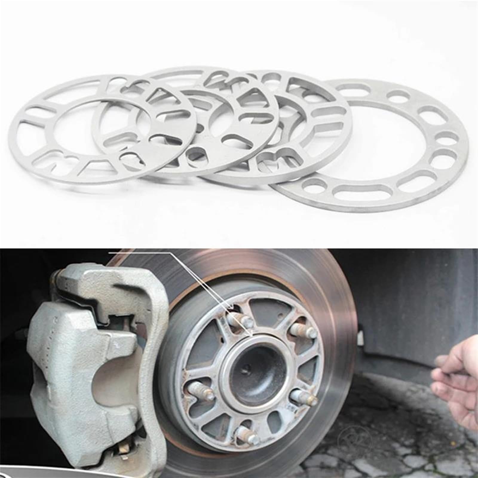 Adapterplatten 4 Stück Spurverbreiterungen 4X100 4X108 4X114,3 5X100 5X105 5X108 5X112 ET Radscheiben Dichtung Reifenabstandshalter Distanzscheibe Räder(3mm) von DZSLLOOI