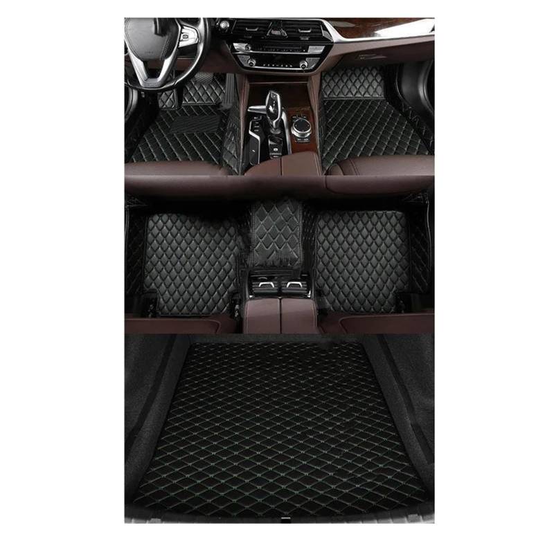 Autoteppich Auto-Bodenmatte Für Mercedes Für Benz Für GLK 2008-2014 Innenausstattung Teppich Kofferraummatte Antirutschmatte Auto(SCHWARZ GRÜN) von DZSLLOOI