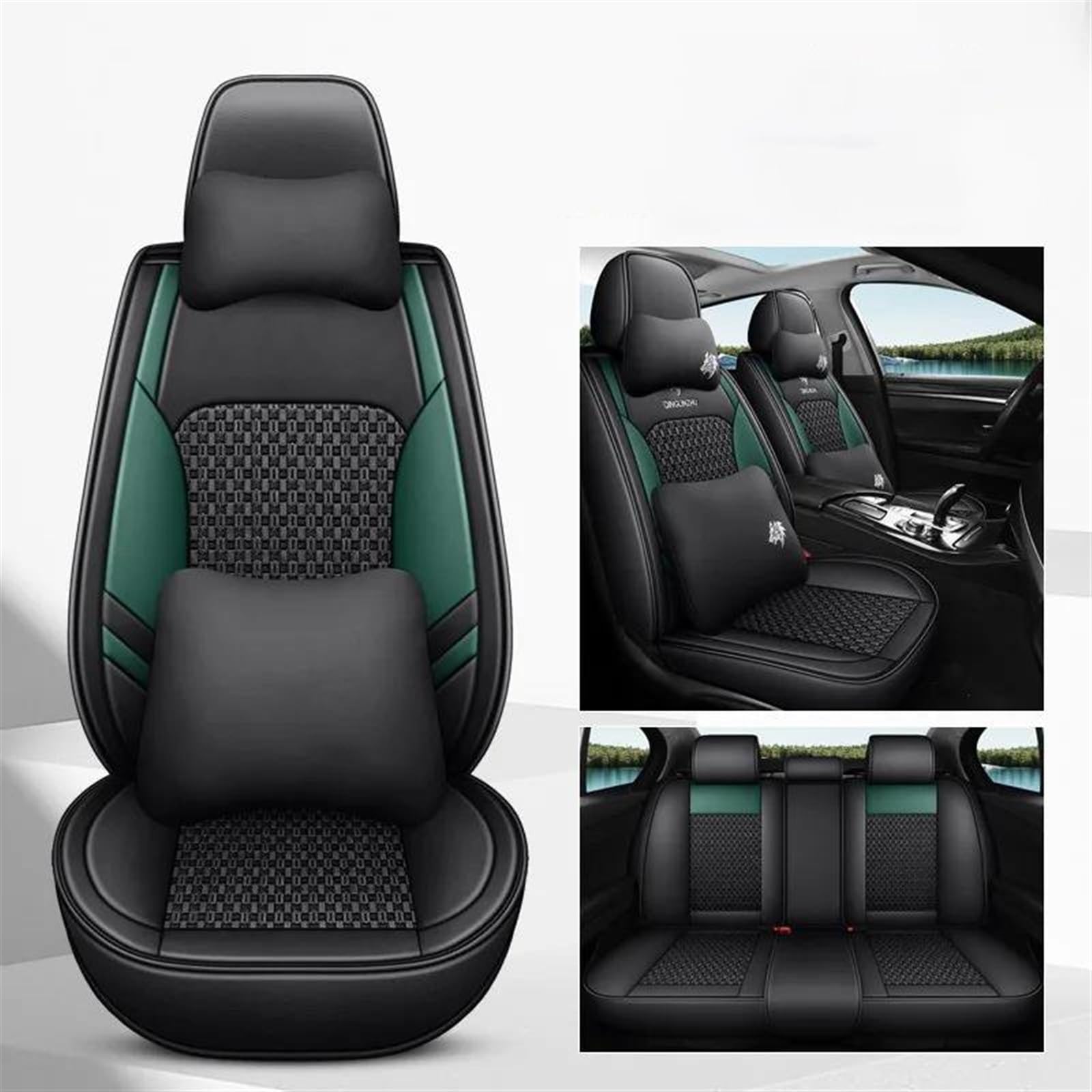 DZSLLOOI Pkw-Sitzbezug Autositzbezug Eisseide Für Hummer Für H2 H3 Auto Styling Autozubehör Auto-Sitzschoner(Green A) von DZSLLOOI