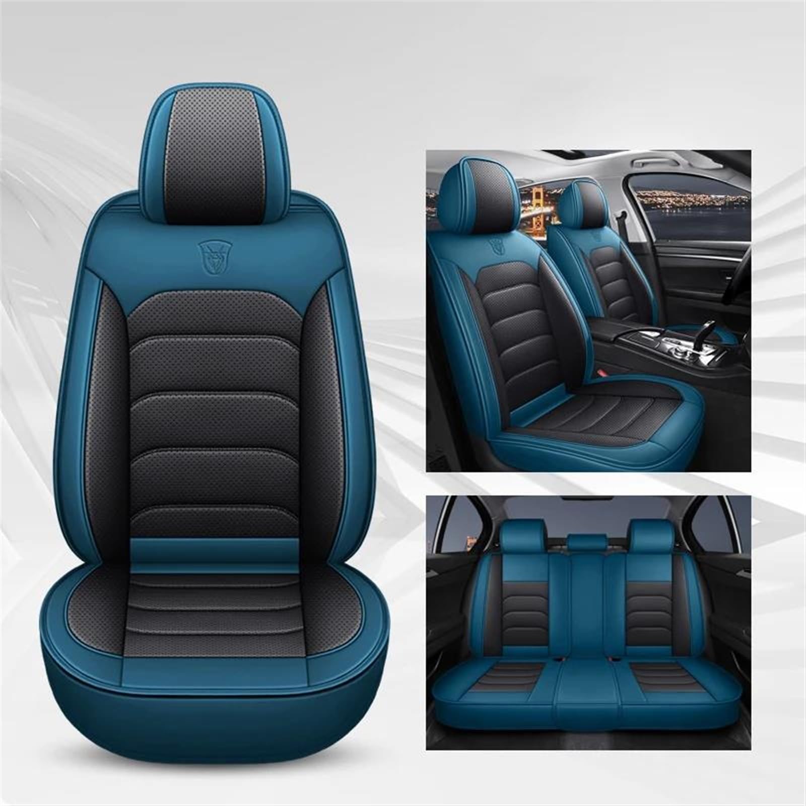 DZSLLOOI Pkw-Sitzbezug Autositzbezug Leder Für A1 A3 A8 A7 SQ5 A6 Q3 Q5 Q7 A4 A5 Q2 Autozubehör Auto-Sitzschoner(Blau) von DZSLLOOI