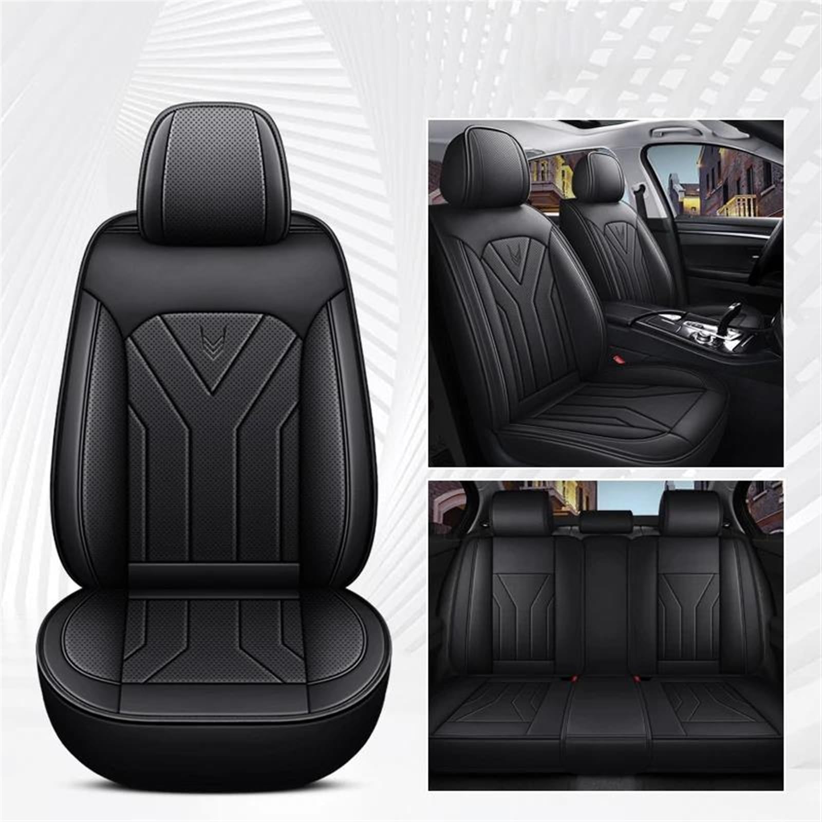 DZSLLOOI Pkw-Sitzbezug Autositzbezug Leder Für Hummer Für H2 H3 Auto Styling Autozubehör Auto-Sitzschoner(Schwarz) von DZSLLOOI