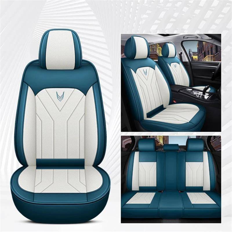 DZSLLOOI Pkw-Sitzbezug Autositzbezug Leder Für Hummer Für H2 H3 Auto Styling Autozubehör Auto-Sitzschoner(White Blue) von DZSLLOOI