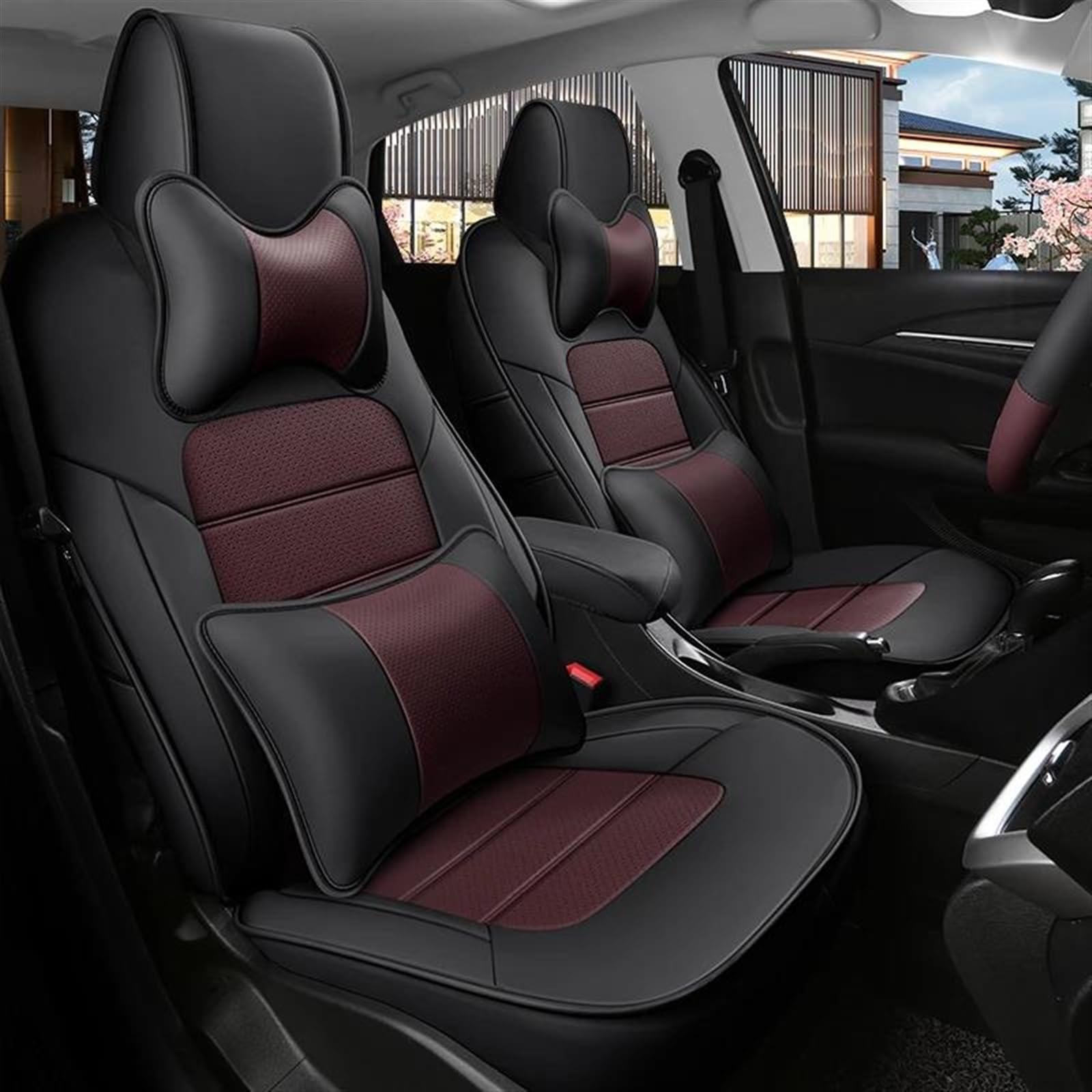 DZSLLOOI Pkw-Sitzbezug Luxus Full Set Custom Leder Auto Sitzbezüge Für Toyota Für Sienna 2007-2013 Auto Schutzhülle Innen Auto-Sitzschoner(Color 11) von DZSLLOOI