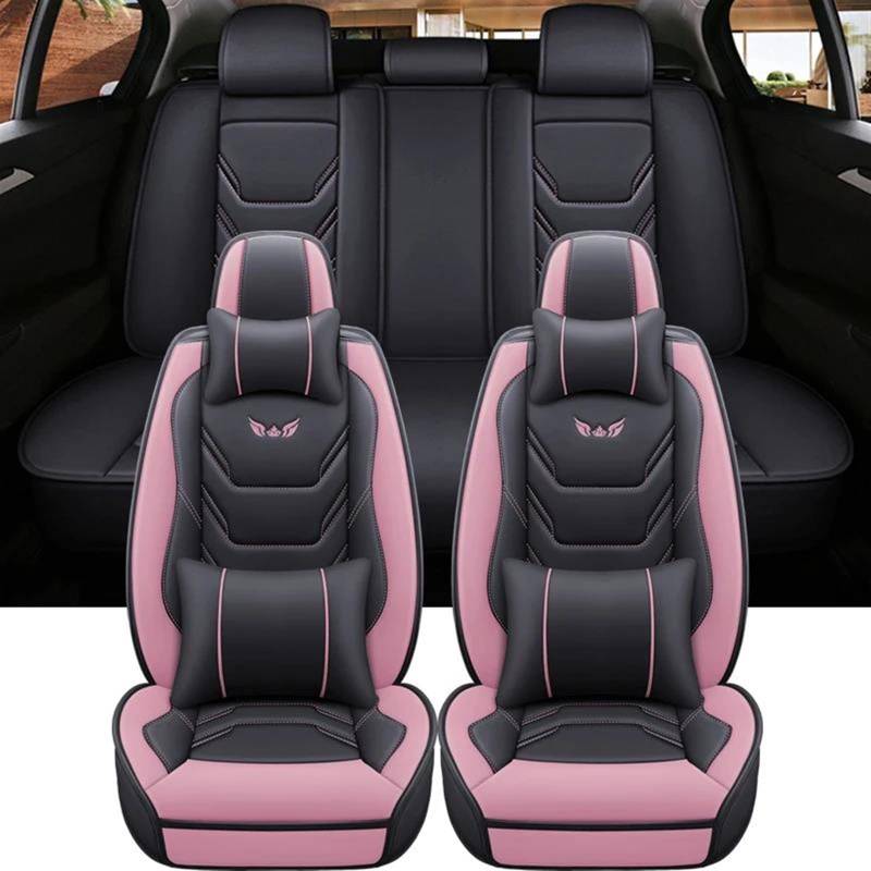 DZSLLOOI Pkw-Sitzbezug Universal Auto Sitz Abdeckung Für Yaris Für Kreuz Für Vectra Für A3 Für Yeti Für Golf Für G5 Innenräume Auto Schutz Auto-Sitzschoner(Pink A) von DZSLLOOI