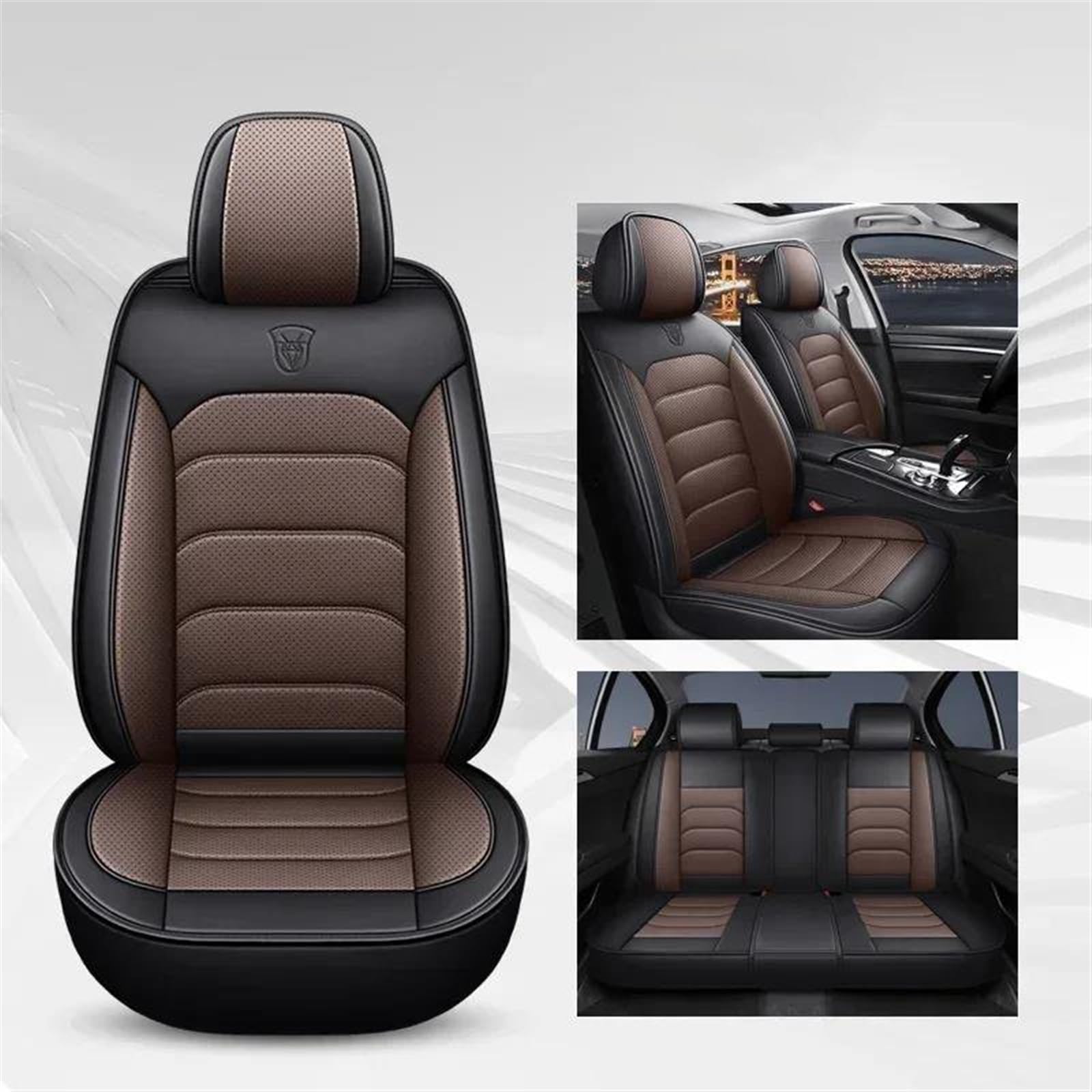 DZSLLOOI Pkw-Sitzbezug Universal Auto Sitzbezug Für Ford Für Fiesta Für Fusion Für Mondeo Für Taurus Für Mustang Für Territory Für Kuga Auto-Sitzschoner(Black Coffee) von DZSLLOOI