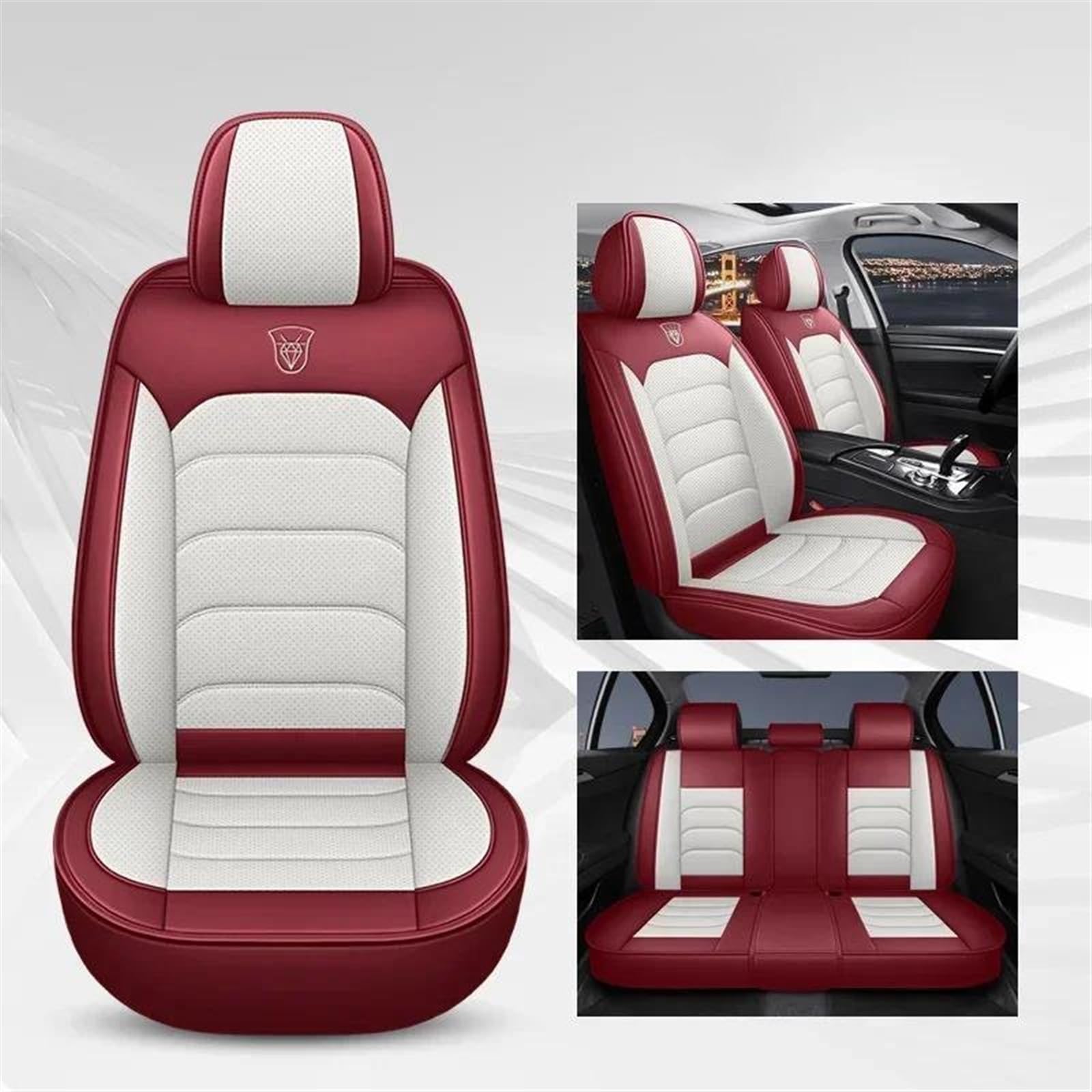 DZSLLOOI Pkw-Sitzbezug Universal Auto Sitzbezug Für Ford Für Fiesta Für Fusion Für Mondeo Für Taurus Für Mustang Für Territory Für Kuga Auto-Sitzschoner(Red White) von DZSLLOOI