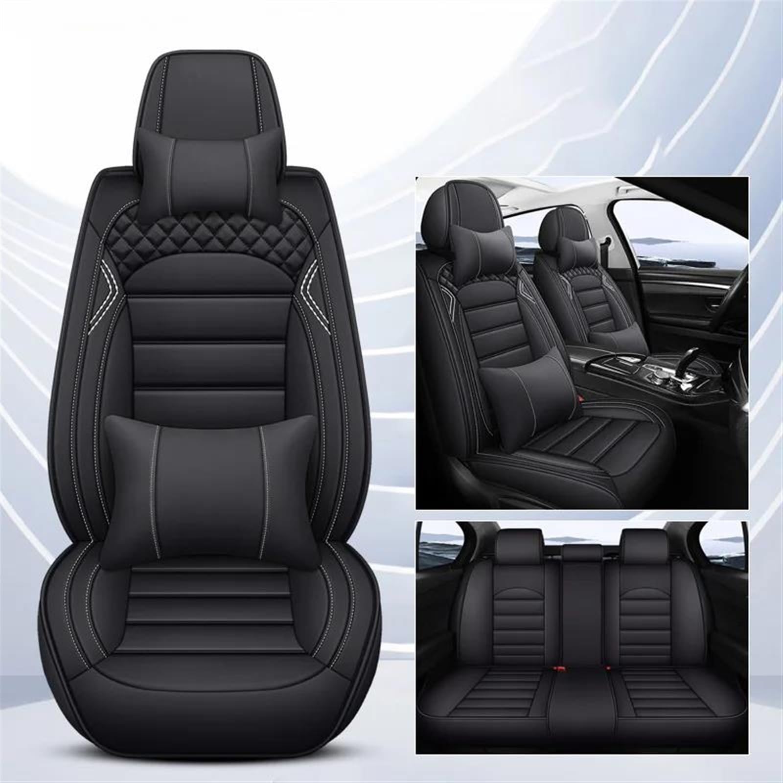 DZSLLOOI Pkw-Sitzbezug Universal Leder Auto Sitzbezug Für Opel Für Astra H Für Vectra C Für Mercedes Für W211 Für Ford Für Explorer Auto-Sitzschoner(Style 11) von DZSLLOOI