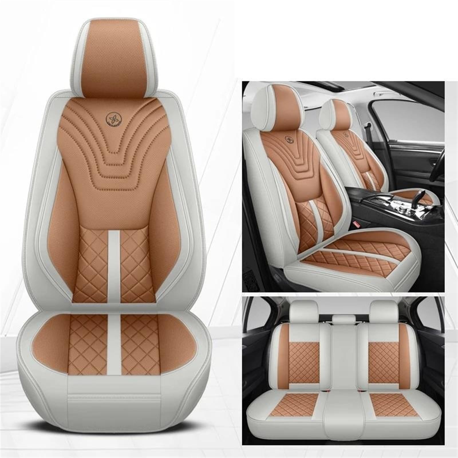 DZSLLOOI Pkw-Sitzbezug Vorne + Hinten Full Set Auto Sitzbezug Für Opel Für Antara Für Astra Für Corsa Für Corsa Für Insignia Für Meriva Auto-Sitzschoner(Gray orange) von DZSLLOOI