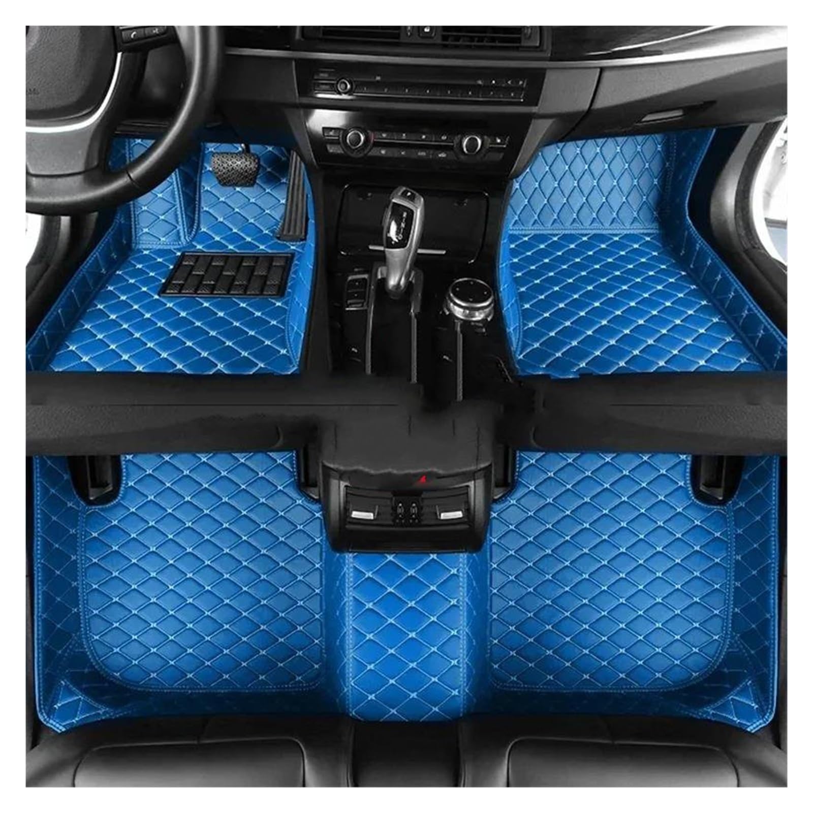 Fußmatten Auto-Fußmatten Für Land Für Rover Für Freelander 2 2010–2015 Set mit wasserdichtem Teppich und Ledermatte komplettes Set Autozubehör Autofußmatten(3pc Blue) von DZSLLOOI