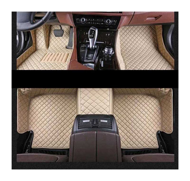 Fußmatten Custom Car Fußmatten für A4 für Avant 2007-2023 Auto Teppiche Fuß Coche Zubehör Autofußmatten(Beige) von DZSLLOOI