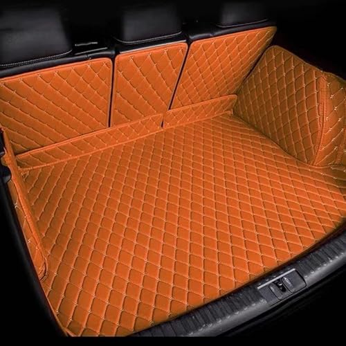 Auto Leder Kofferraummatten Auto Hinten Stamm Matten Für Sitz Für Cupra Für Ateca KH7 2016-2023 5 Sitz wasserdichte Fracht Fach Stamm Teppich Auto Zubehör Schutzmatten(Brown 3D) von DZSMACHENGSM