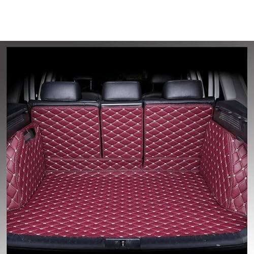 Auto Leder Kofferraummatten Auto Stamm Matten Für X4 G02 MK2 2019-2022 Teppich Liner Auto Schwanz wasserdichte Boot Fracht Pad Auto Hinten Stamm Matte Schutzmatten(Wine RED 3D) von DZSMACHENGSM