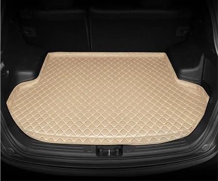 Auto Leder Kofferraummatten Maßgeschneiderte Kofferraummatte Für Infiniti QX70 2013 2014 2015 2016 2017. Autozubehör-Gepäckraummatte Schutzmatten(Beige) von DZSMACHENGSM