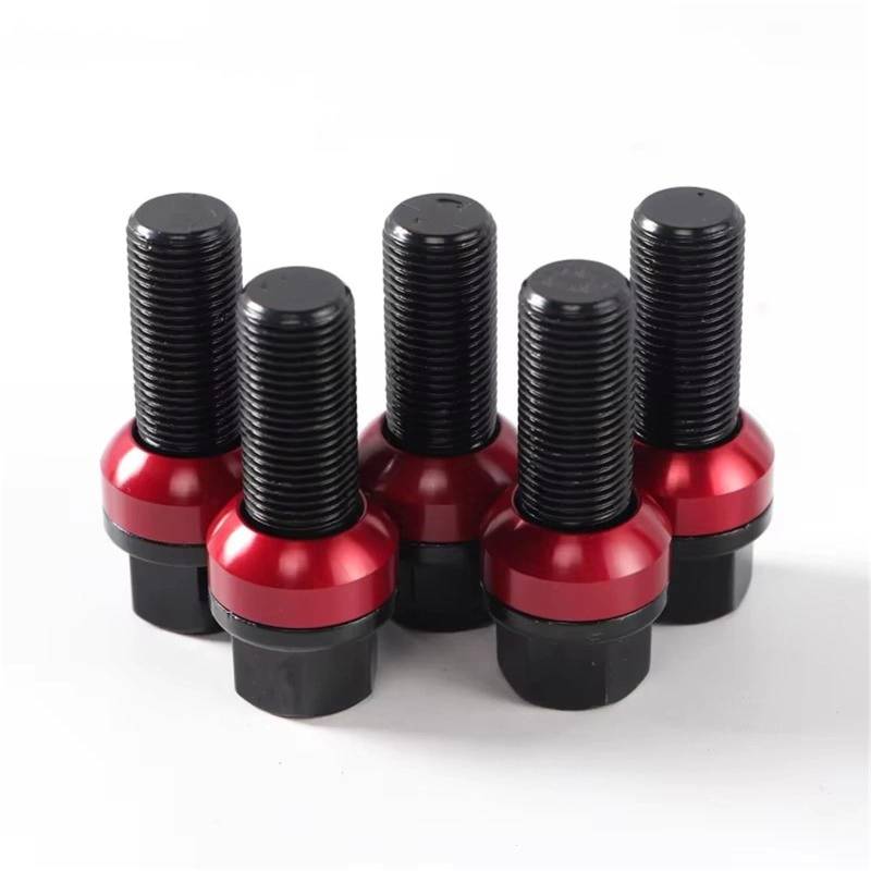 DZSMACHENGSM Spurverbreiterungen 4/5 Stück Rad B12.9 Grade Geschmiedete Schrauben Muttern Schraube Für VW Für Golf 5/6/7 CC M12x1,5 Distanzscheiben(5PCS 40mm Cone) von DZSMACHENGSM