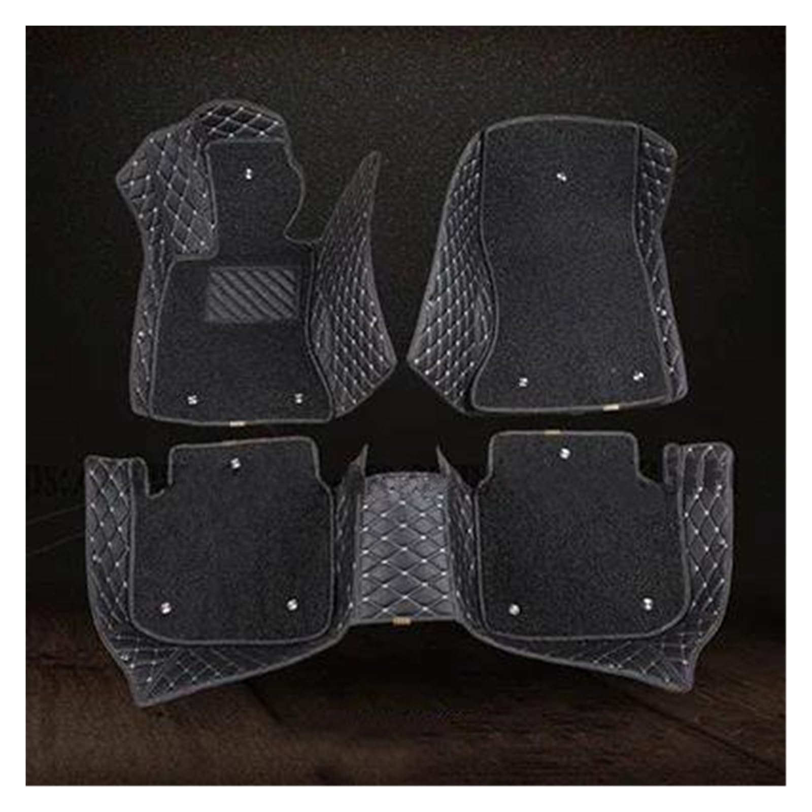Fußmatten Zweilagige Individuelle 3D-Autofußmatten Für 5er-Reihe Für F10 2010-2016 Innenausstattung rutschfeste Fussmatten(Black White) von DZSMACHENGSM
