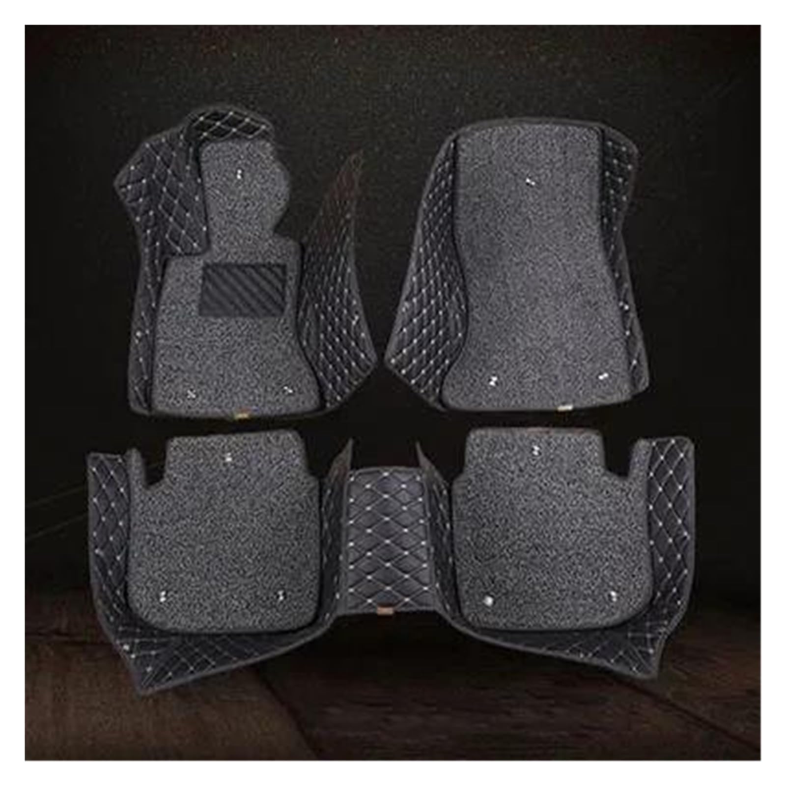 Fußmatten Zweilagige Individuelle 3D-Autofußmatten Für 5er-Reihe Für F10 2010-2016 Innenausstattung rutschfeste Fussmatten(Black gray) von DZSMACHENGSM