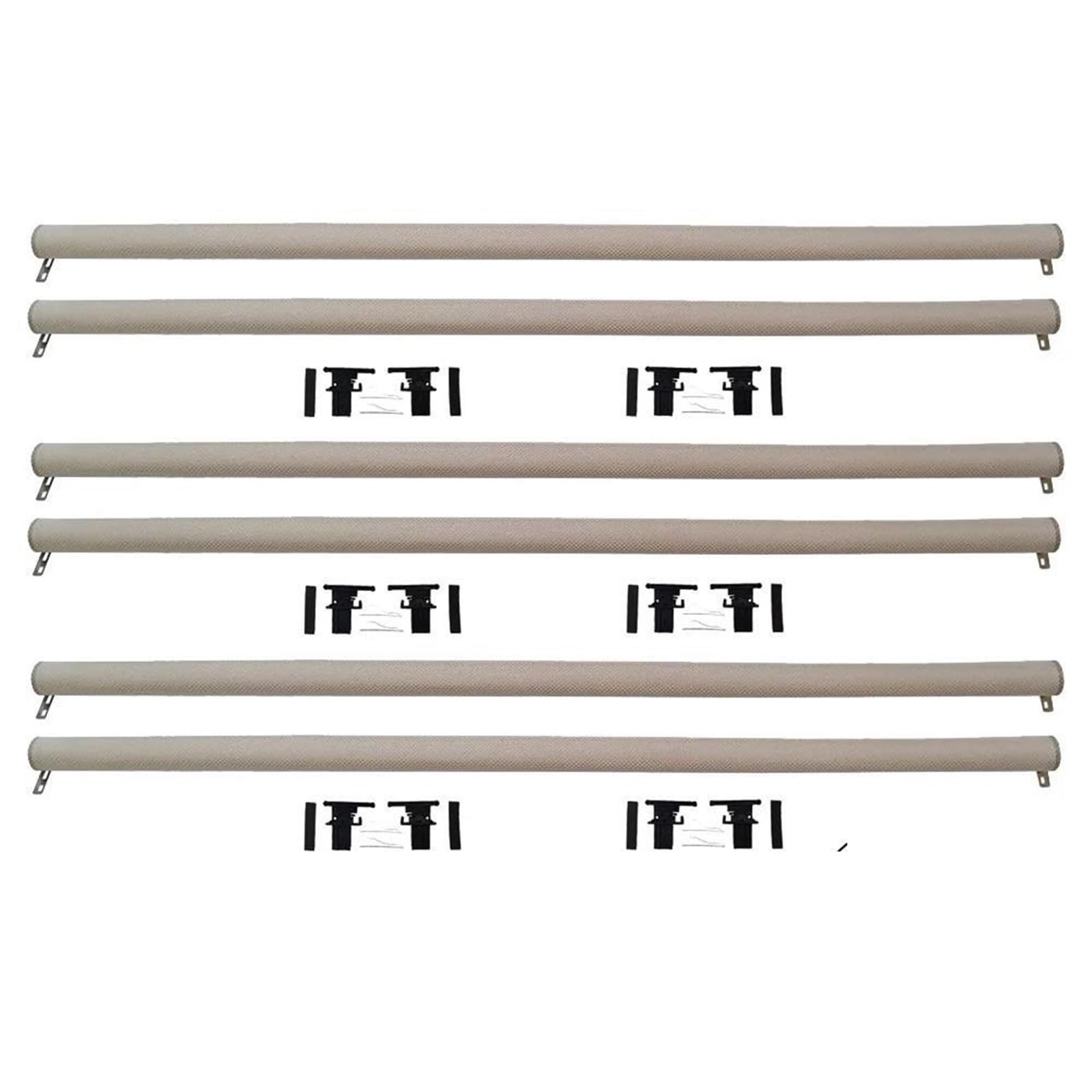 Sonnenschutz 6 Stücke Auto Panorama Schiebedach Sonnenschirm Vorhang Rollo Für Seat Für Ibiza 2009-2017 Mit Kunststoff Rohr Auto Sonnenschutz(6pcs Beige) von DZSMACHENGSM