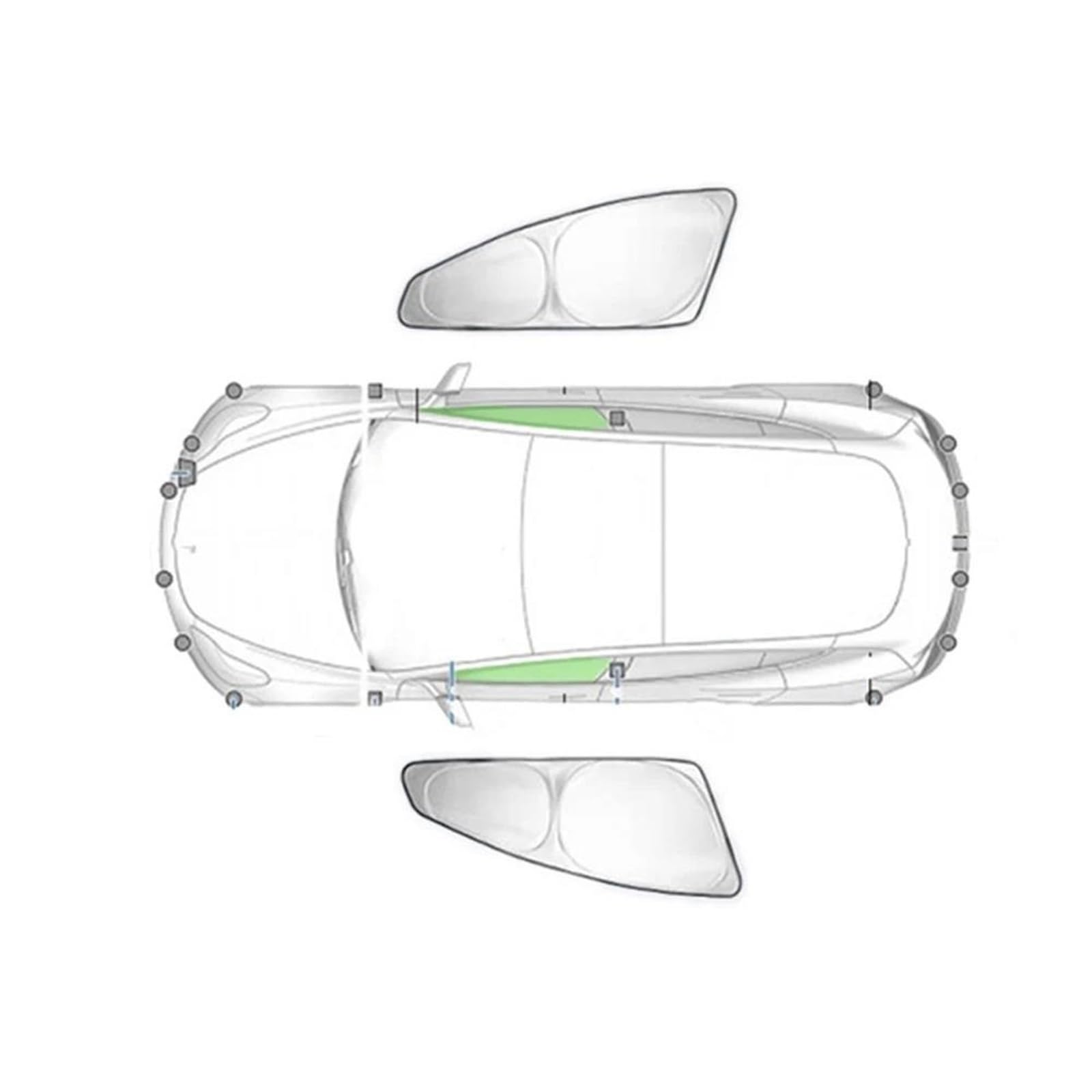 Sonnenschutz Sonnenschutz Aus Silberbeschichtetem Stoff Für Tesla Für Modell 3 2020-2023 Sichtschutz Für Seitenfenster Jalousie Beschattung Für Campingzubehör Auto Sonnenschutz(2PCS Front) von DZSMACHENGSM